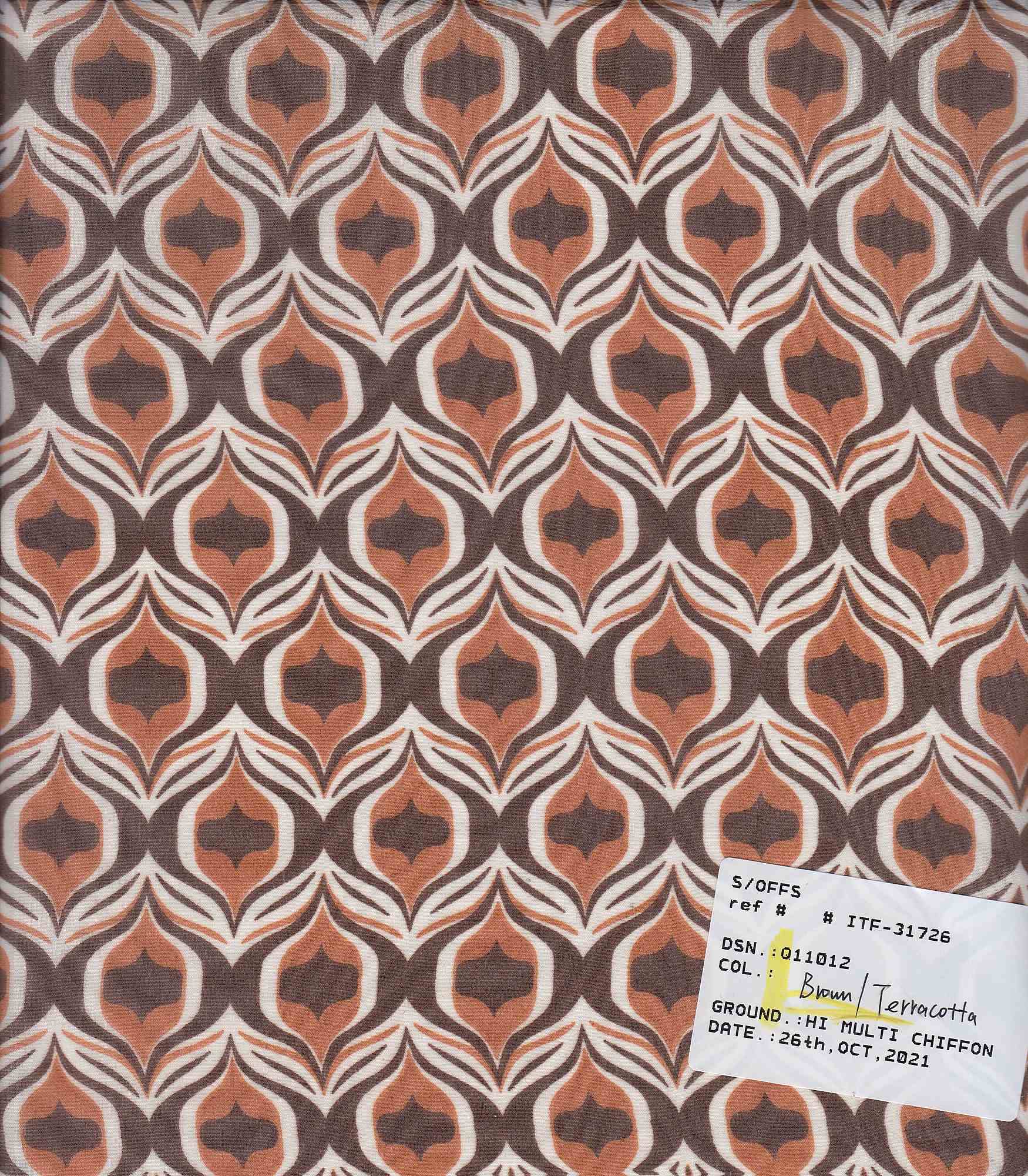 HIMLT-Q11012 BROWN/TERRACOTTA HI-MULTI NON STRETCH SWISS DOT WOVEN