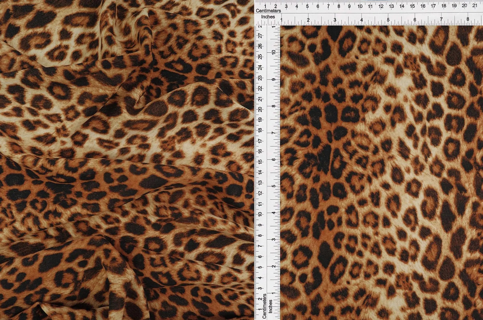 KNT3971-SE41227 BEIGE/AMBER ANIMAL BLOUSE BROWN CHEETAH CREPE DRESS GOLD KNIT LEOPARD POLYESTER PRINT SKIRTS SPANDEX STRETCH TECHNO TOPS
