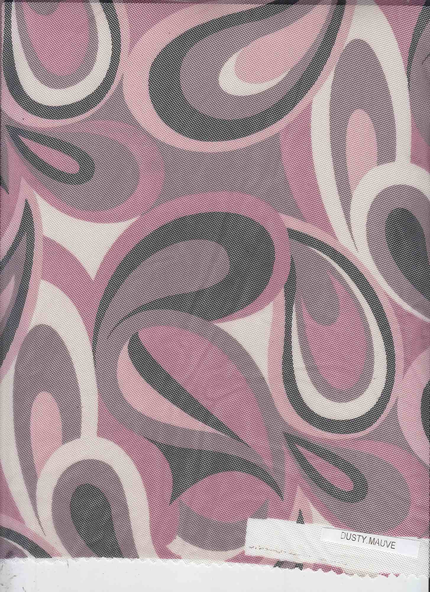 MESH-SE80904 DUSTY MAUVE BLACK BLOUSE BODYSUIT CAMI FLOCKING GEOMETRIC GREY LOUNGEWEAR MESH PAISLEY PINK POLYESTER PRINT RETRO SPANDEX STRETCH TOPS TUNICS VIOLET WHITE