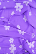 KNT2100-MS10050 PURPLE VINTAGE FLOWER ACTIVEWEAR BIKER SHORTS BLOUSE BODYSUIT BOTTOMS CAMI DRESS DTY BRUSHED FLORAL KNIT LOUNGEWEAR PANTS POLYESTER PRINT PURPLE SKIRTS SPANDEX STRETCH T-SHIRT TOPS TUNICS WHITE