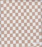 MESH-DU1772 TAUPE/WHT BLOUSE BODYSUIT BROWN CAMI CHECKERED FLOCKING GEOMETRIC LOUNGEWEAR MESH POLYESTER PRINT SPANDEX STRETCH TOPS TUNICS WHITE
