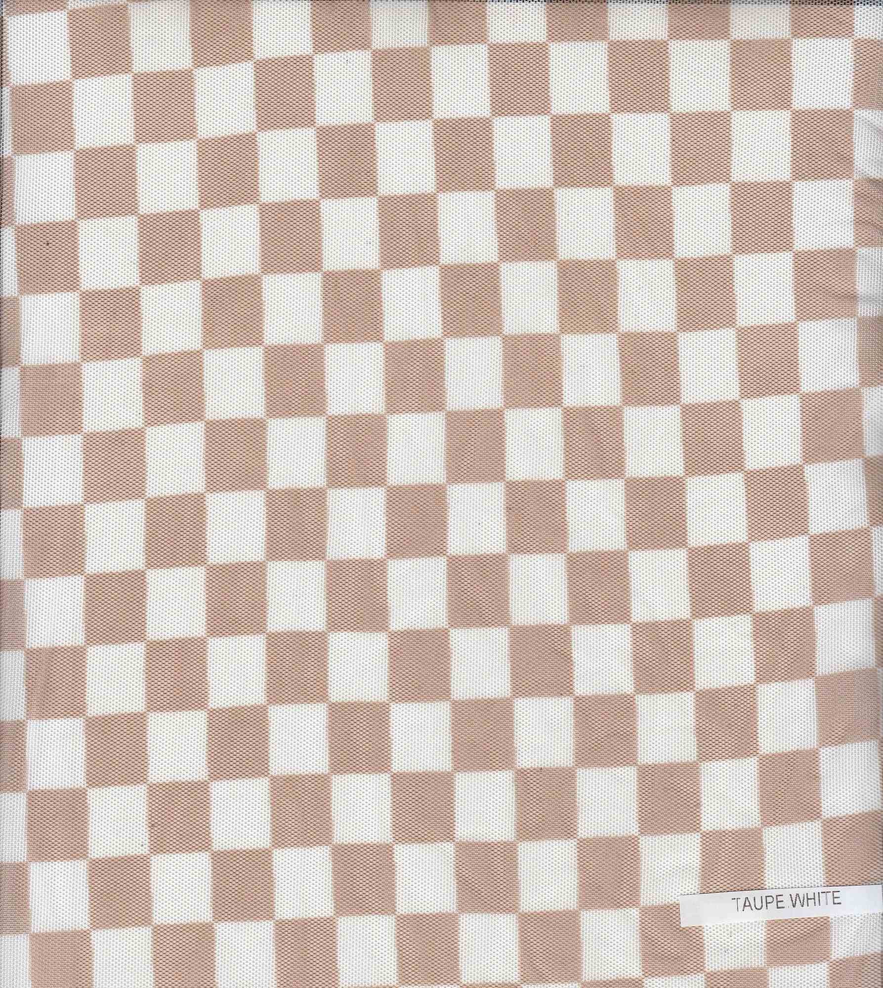 MESH-DU1772 TAUPE/WHT BLOUSE BODYSUIT BROWN CAMI CHECKERED FLOCKING GEOMETRIC LOUNGEWEAR MESH POLYESTER PRINT SPANDEX STRETCH TOPS TUNICS WHITE
