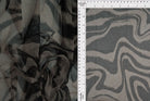 MESH-Q11201 SAND/BLK BLACK BLOUSE BODYSUIT BROWN CAMI FLOCKING GEOMETRIC LOUNGEWEAR MESH POLYESTER PRINT SPANDEX STRETCH TOPS TUNICS