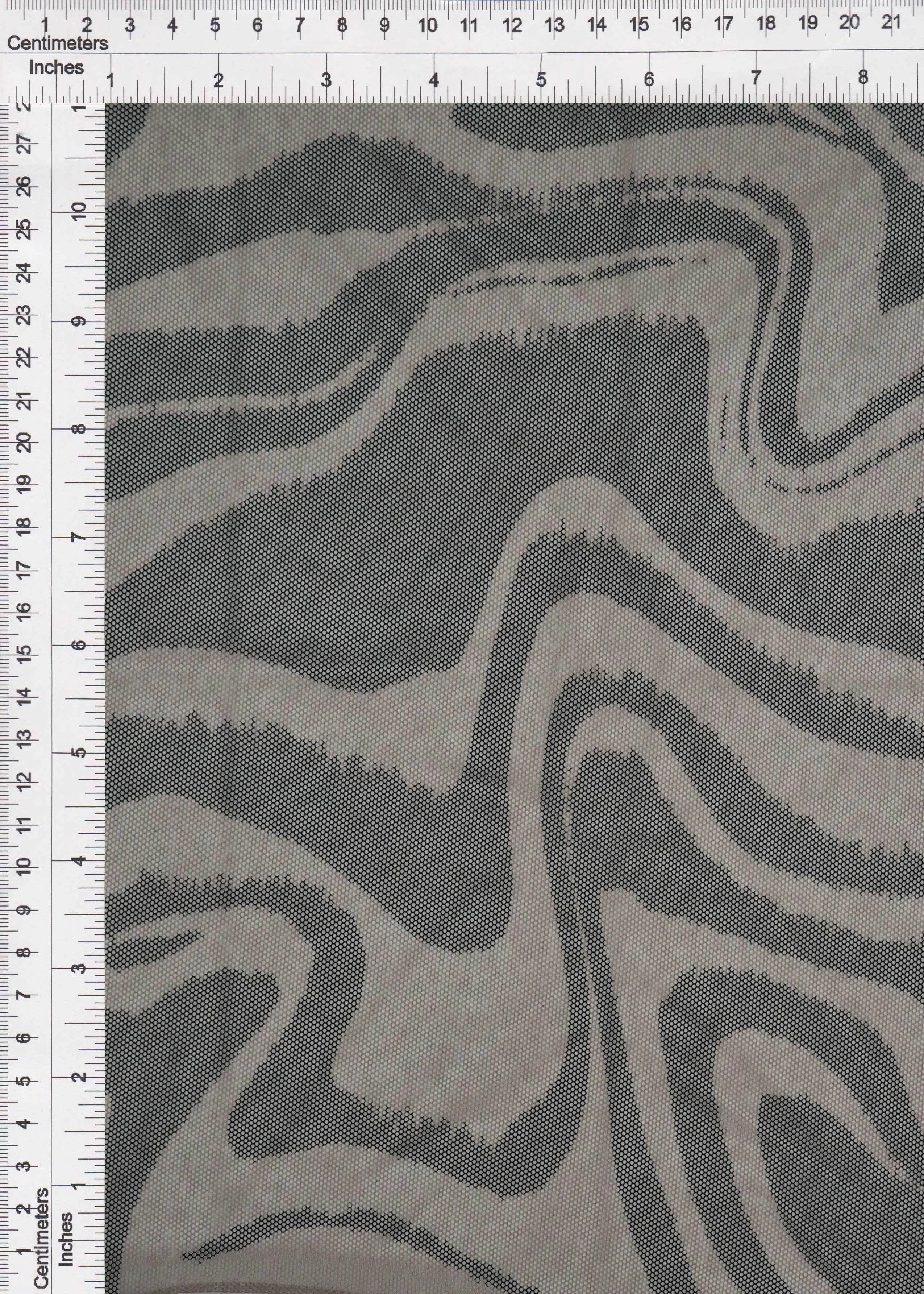 MESH-Q11201 SAND/BLK BLACK BLOUSE BODYSUIT BROWN CAMI FLOCKING GEOMETRIC LOUNGEWEAR MESH POLYESTER PRINT SPANDEX STRETCH TOPS TUNICS