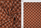 KNT2100-MS10134 RUST FLOWER BIKER SHORTS BLOUSE BODYSUIT BOTTOMS CAMI DAISY DITSY DRESS DTY BRUSHED FLORAL GEO KNIT LOUNGEWEAR PANTS POLYESTER PRINT RUST SKIRTS SPANDEX STRETCH T-SHIRT TOPS TUNICS