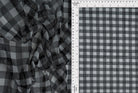 MESH-DU1755 BLK/IVORY BLOUSE BODYSUIT CAMI CHECKERED FLOCKING GINGHAM LOUNGEWEAR MESH PLAID POLYESTER PRINT SPANDEX STRETCH TOPS TUNICS