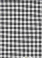 MESH-DU1755 BLK/IVORY BLOUSE BODYSUIT CAMI CHECKERED FLOCKING GINGHAM LOUNGEWEAR MESH PLAID POLYESTER PRINT SPANDEX STRETCH TOPS TUNICS