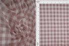 MESH-DU1755 CLAY/IVORY BLOUSE BODYSUIT CAMI CHECKERED FLOCKING GINGHAM LOUNGEWEAR MESH PLAID POLYESTER PRINT SPANDEX STRETCH TOPS TUNICS