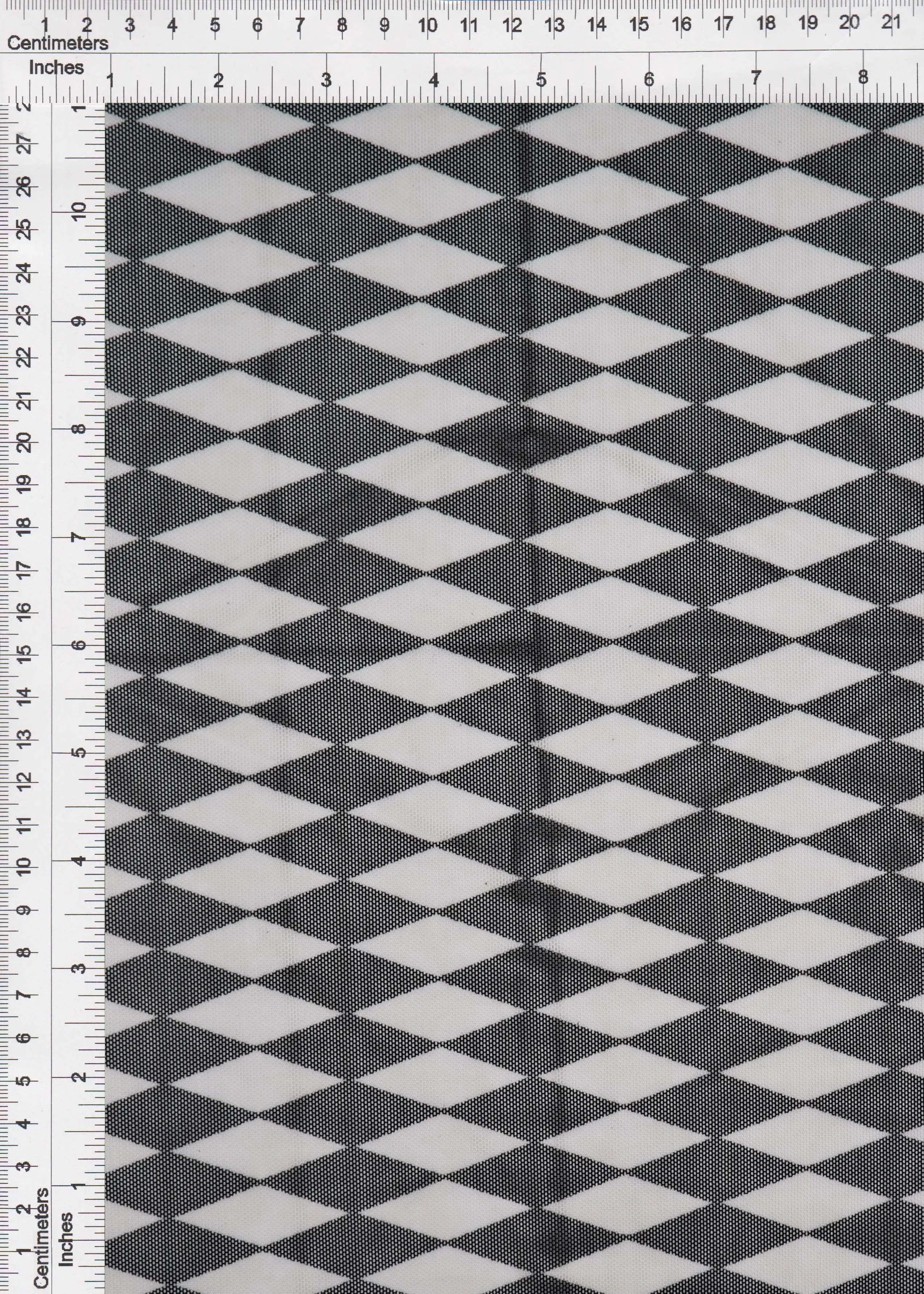 MESH-Q20216 BLACK/WHITE BLOUSE BODYSUIT CAMI FLOCKING GEOMETRIC LOUNGEWEAR MESH POLYESTER PRINT RETRO SPANDEX STRETCH TOPS TUNICS