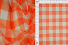 MESH-SE902140 ORANGE/WHT BLOUSE BODYSUIT CAMI CHECKERED FLOCKING GINGHAM LOUNGEWEAR MESH PLAID POLYESTER PRINT SPANDEX STRETCH TOPS TUNICS