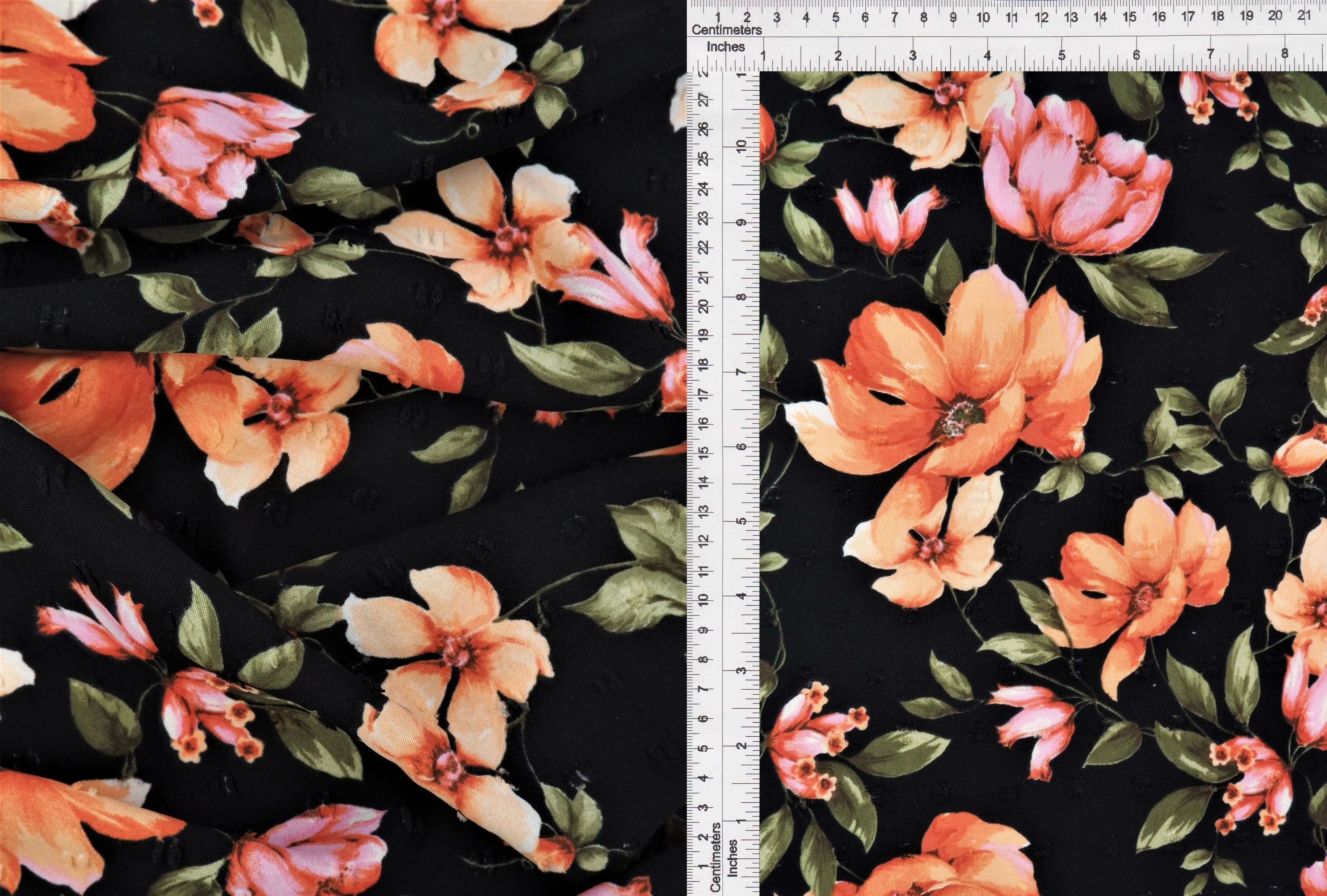 POP4389-MS10113 BLACK FLOWER BLOUSE BOTTOMS CEY DRESS FLORAL PANTS PRINT RAYON SKIRTS SWISS DOT TOPS VINTAGE WOVEN