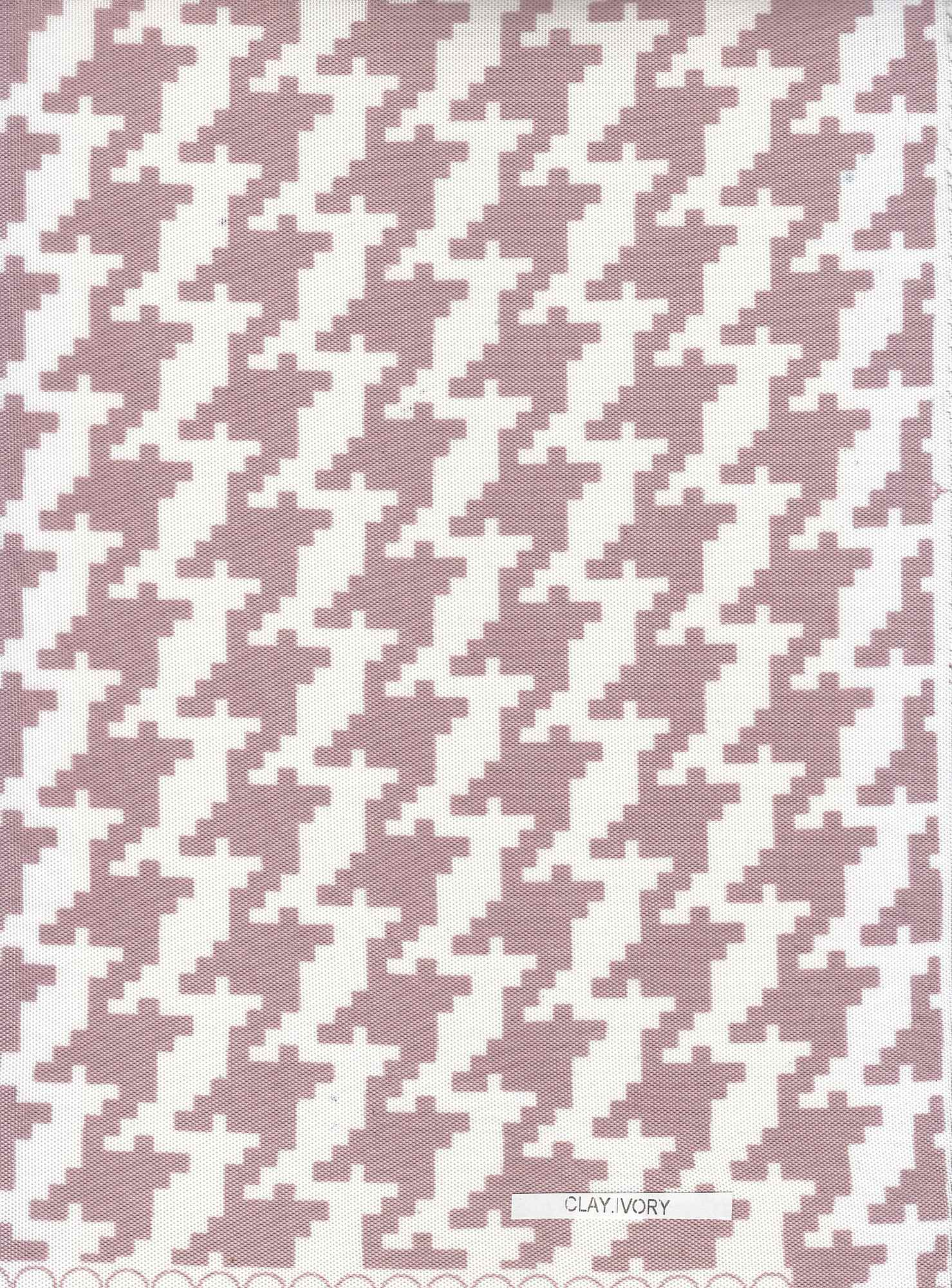 MESH-DU489 CLAY/IVORY BLOUSE BODYSUIT CAMI FLOCKING HOUNDSTOOTH LOUNGEWEAR MESH POLYESTER PRINT SPANDEX STRETCH TOPS TUNICS