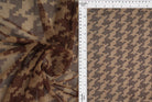 MESH-DU489 BROWN/TAUPE BLOUSE BODYSUIT BROWN CAMI FLOCKING HOUNDSTOOTH LOUNGEWEAR MESH POLYESTER PRINT SPANDEX STRETCH TOPS TUNICS