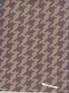 MESH-DU489 BROWN/TAUPE BLOUSE BODYSUIT BROWN CAMI FLOCKING HOUNDSTOOTH LOUNGEWEAR MESH POLYESTER PRINT SPANDEX STRETCH TOPS TUNICS