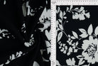 KNT3971-Q11028 BLK/WHT BLACK BLOUSE DRESS FLORAL FLOWER KNIT POLYESTER PRINT SKIRTS SPANDEX STRETCH TOPS WHITE