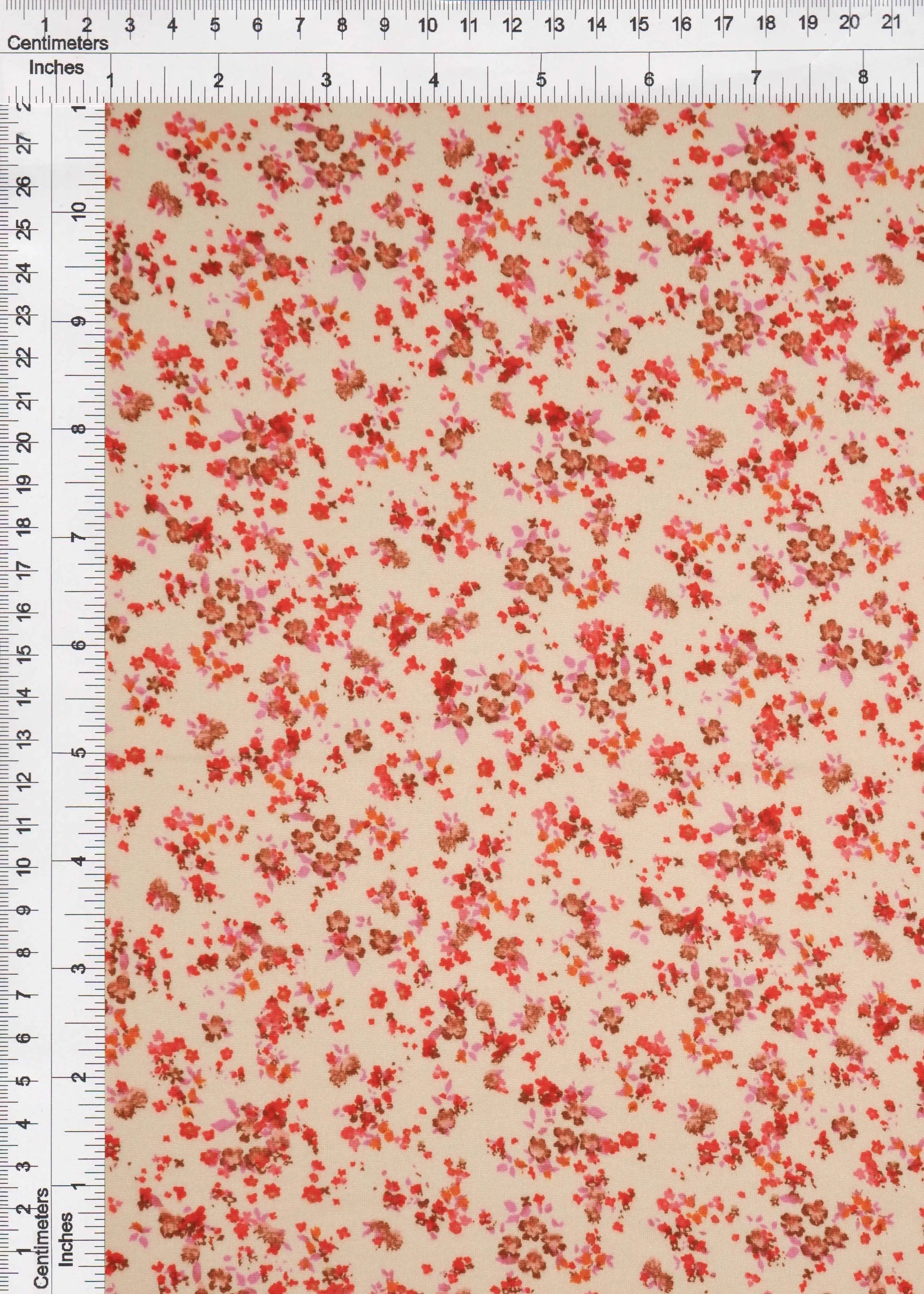 KNT2100-Q20401 SAND/RED 5 ACTIVEWEAR BIKER SHORTS BLOUSE BODYSUIT BOTTOMS CAMI DITSY DRESS DTY BRUSHED FLORAL FLOWER KNIT LOUNGEWEAR POLYESTER PRINT SKIRTS SPANDEX STRETCH