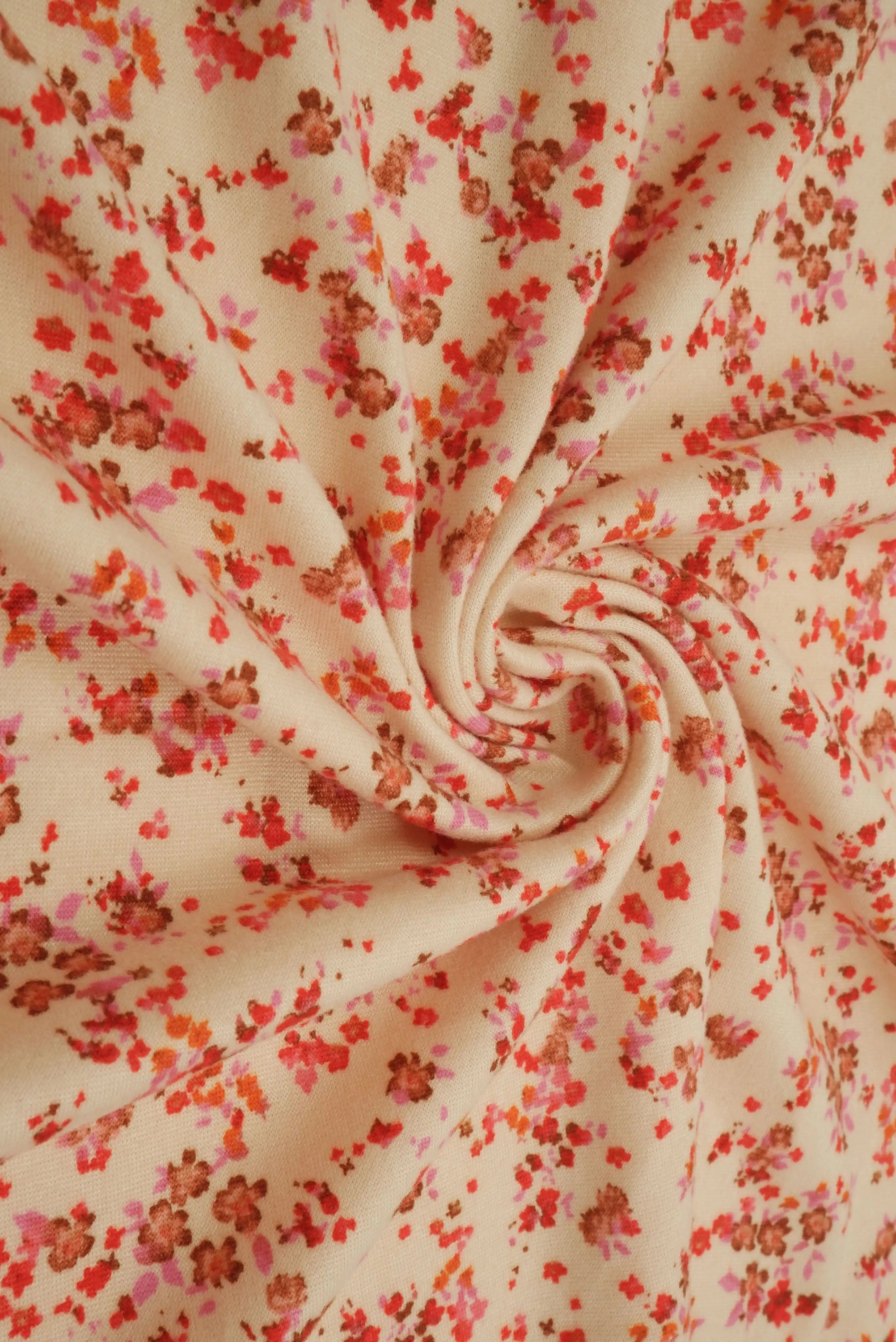 KNT2100-Q20401 SAND/RED 5 ACTIVEWEAR BIKER SHORTS BLOUSE BODYSUIT BOTTOMS CAMI DITSY DRESS DTY BRUSHED FLORAL FLOWER KNIT LOUNGEWEAR POLYESTER PRINT SKIRTS SPANDEX STRETCH