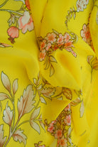 HIMLT-Q10929 YELLOW BLOUSE DRESS FLORAL FLOWER HI-MULTI NON STRETCH PANTS POLYESTER PRINT SKIRTS SWISS DOT TOPS WOVEN