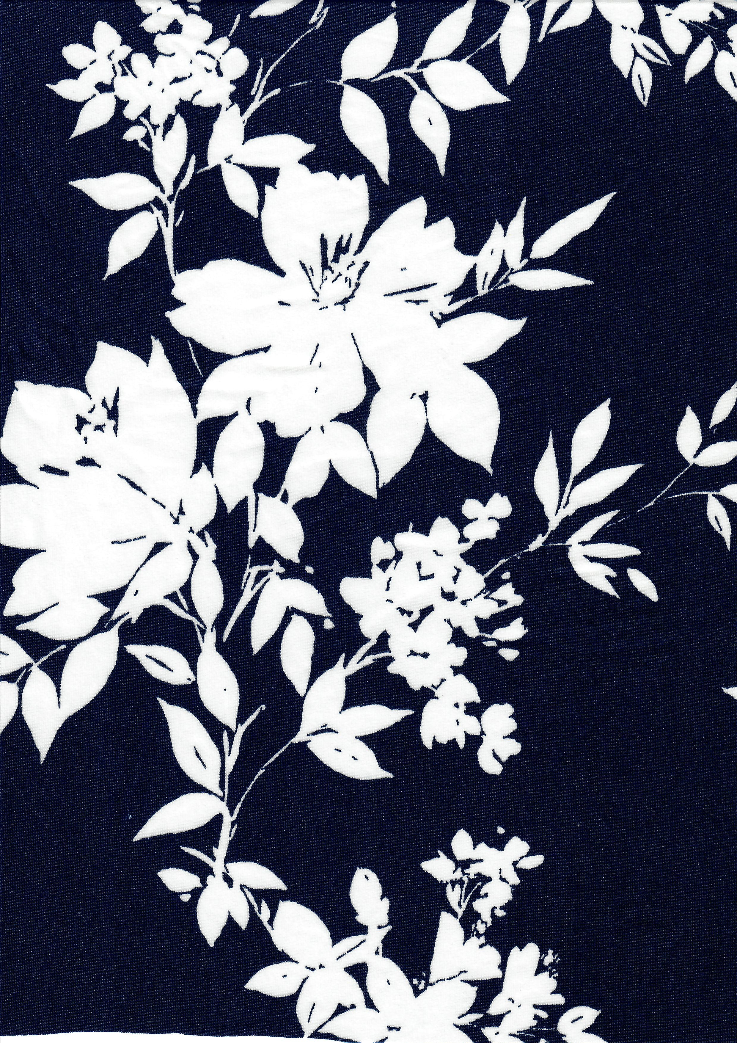 KNT1389-MS11055 NAVY FLOWER ACTIVEWEAR BIKER SHORTS BODYSUIT BOTTOMS CAMI DRESS DTY FLORAL KNIT LOUNGEWEAR NAVY PANTS POLYESTER PRINT SKIRTS SPANDEX STRETCH T-SHIRT TOPS TUNICS WHITE