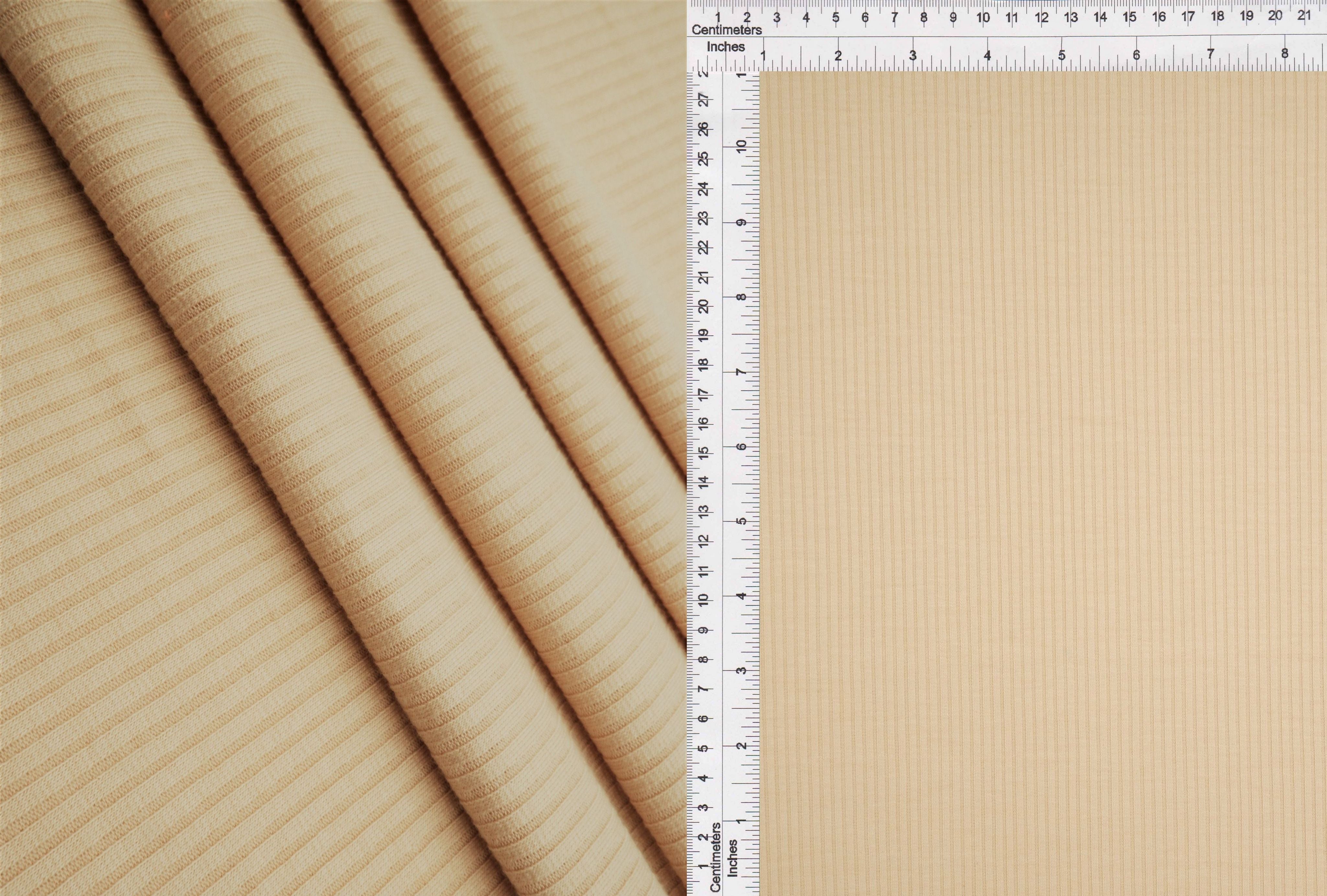 Rib Solid Stretch Knit Fabric - KNT3422 