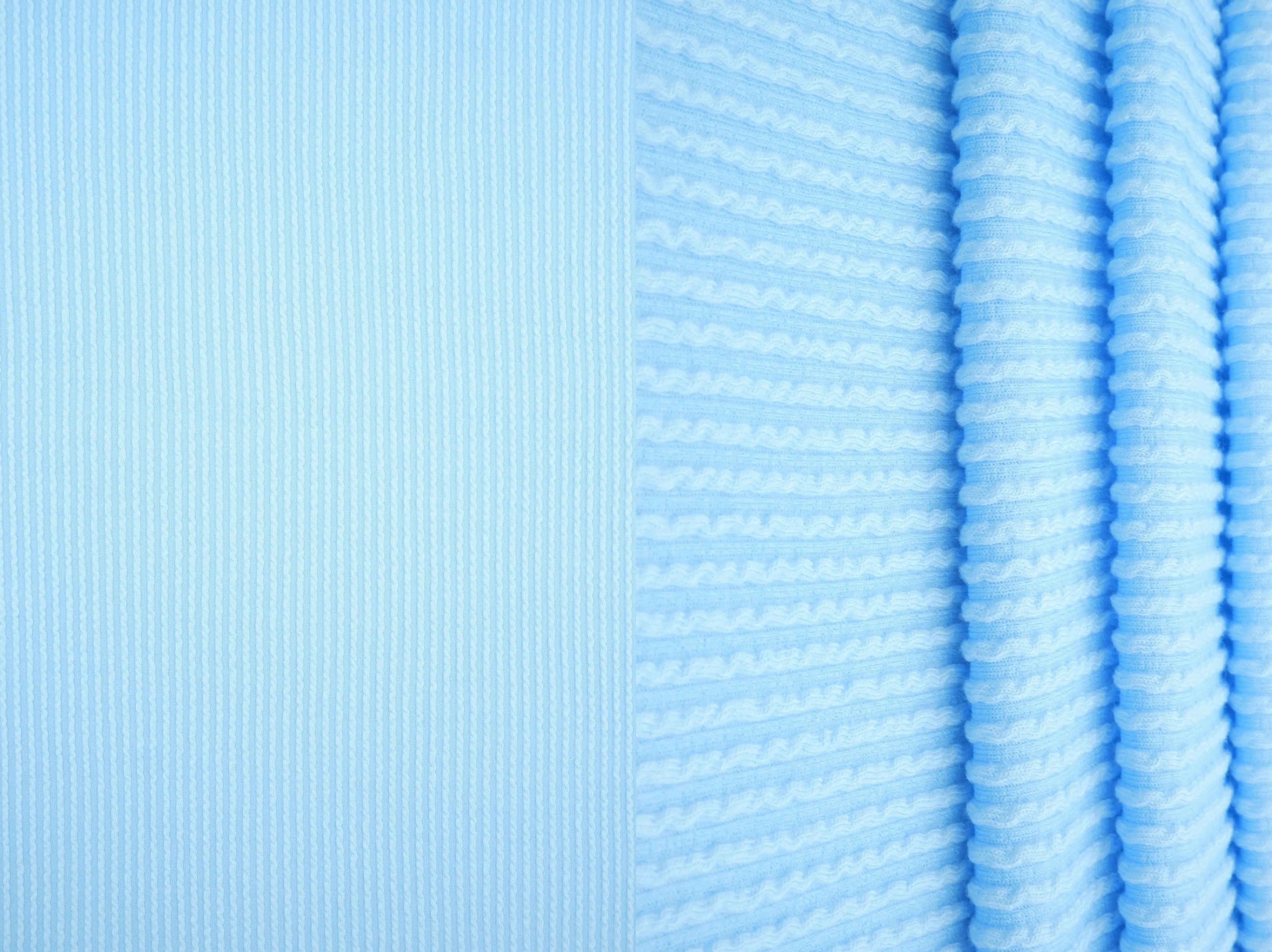 KNT4463 BLUE LT BLUE BODYSUIT BOTTOMS CAMI DOUBLE KNIT DRESS JACQUARD LOUNGEWEAR NO-PRINT PANTS POLYESTER RAYON RIB SOLID SPANDEX STRETCH SWEATER T-SHIRT URBAN