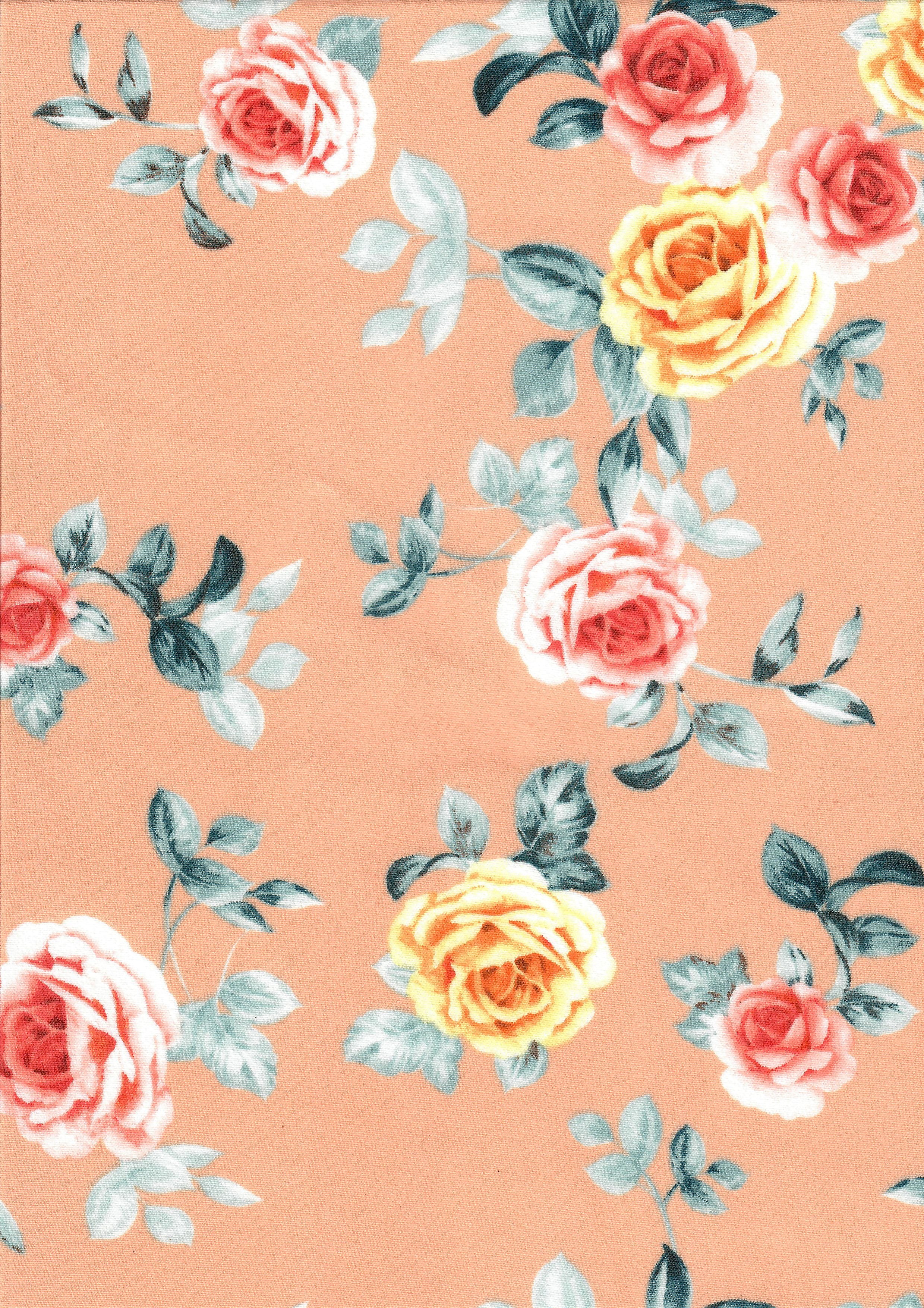 POP4178-MS11116 PEACH FLOWER AIRFLOW BLOUSE BODYSUIT BOTTOMS CAMI CEY CREAM DRESS FLORAL GREEN LOUNGEWEAR PANTS PEACH POLYESTER PRINT SKIRTS SUBLIMATION TOPS WOVEN