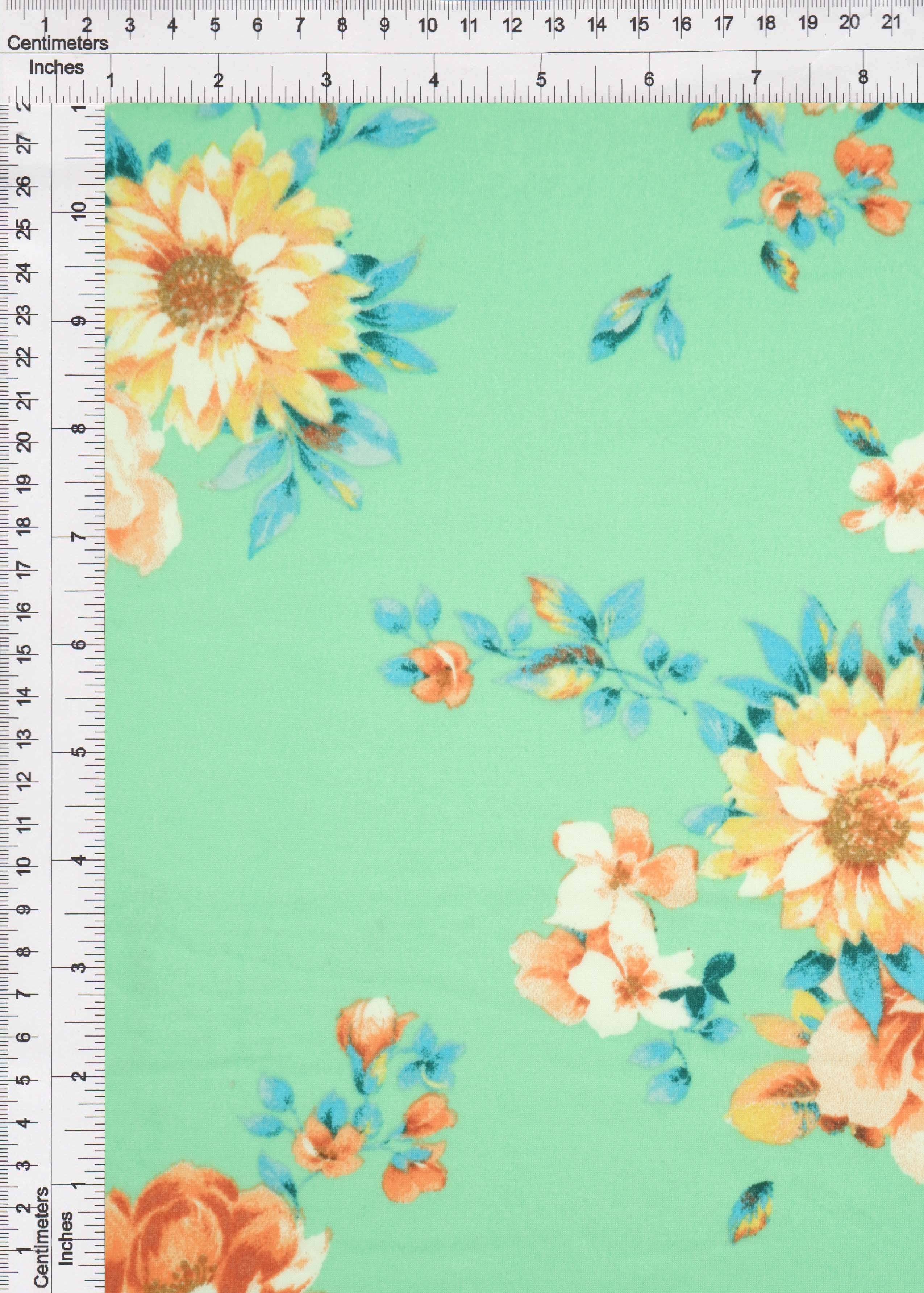 KNT2100-MS11087 MINT FLOWER BIKER SHORTS BLOUSE BODYSUIT BOTTOMS CAMI DRESS DTY BRUSHED FLORAL KNIT LOUNGEWEAR PANTS POLYESTER PRINT SKIRTS SPANDEX STRETCH T-SHIRT TOPS TUNICS