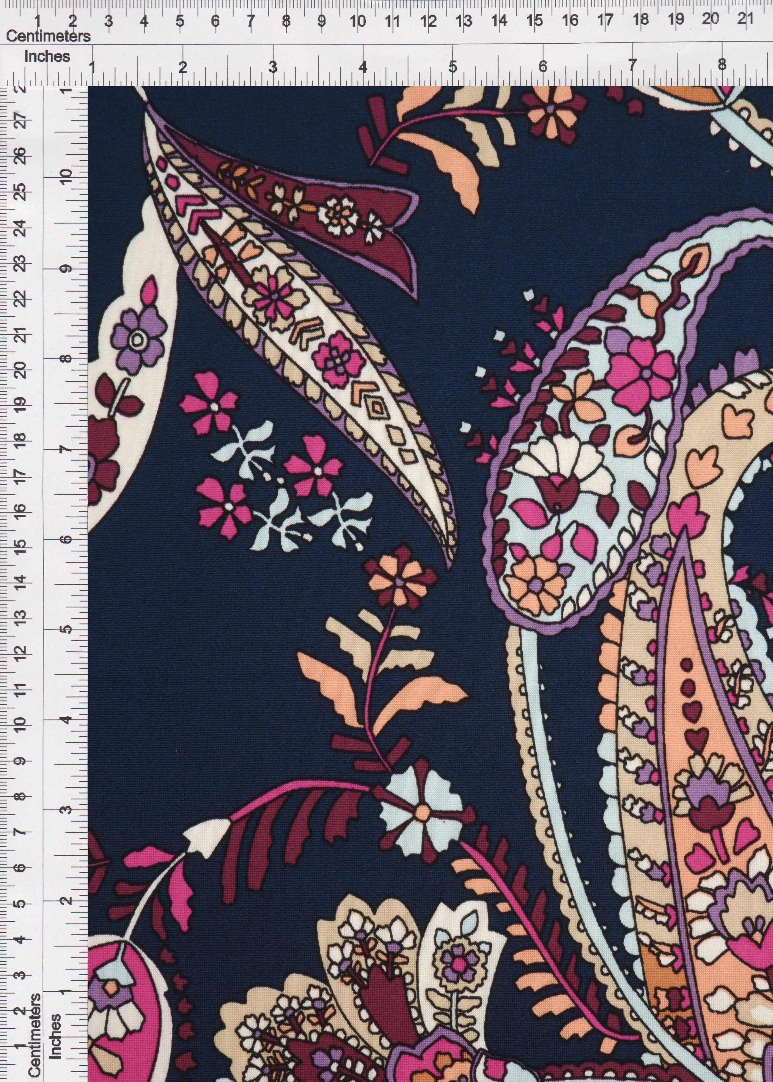 KNT1389-Q10504 NAVY NEW ACTIVEWEAR BIKER SHORTS BODYSUIT BOTTOMS CAMI DRESS KNIT LOUNGEWEAR PAISLEY PANTS POLYESTER PRINT SKIRTS SPANDEX STRETCH T-SHIRT TOPS TUNICS