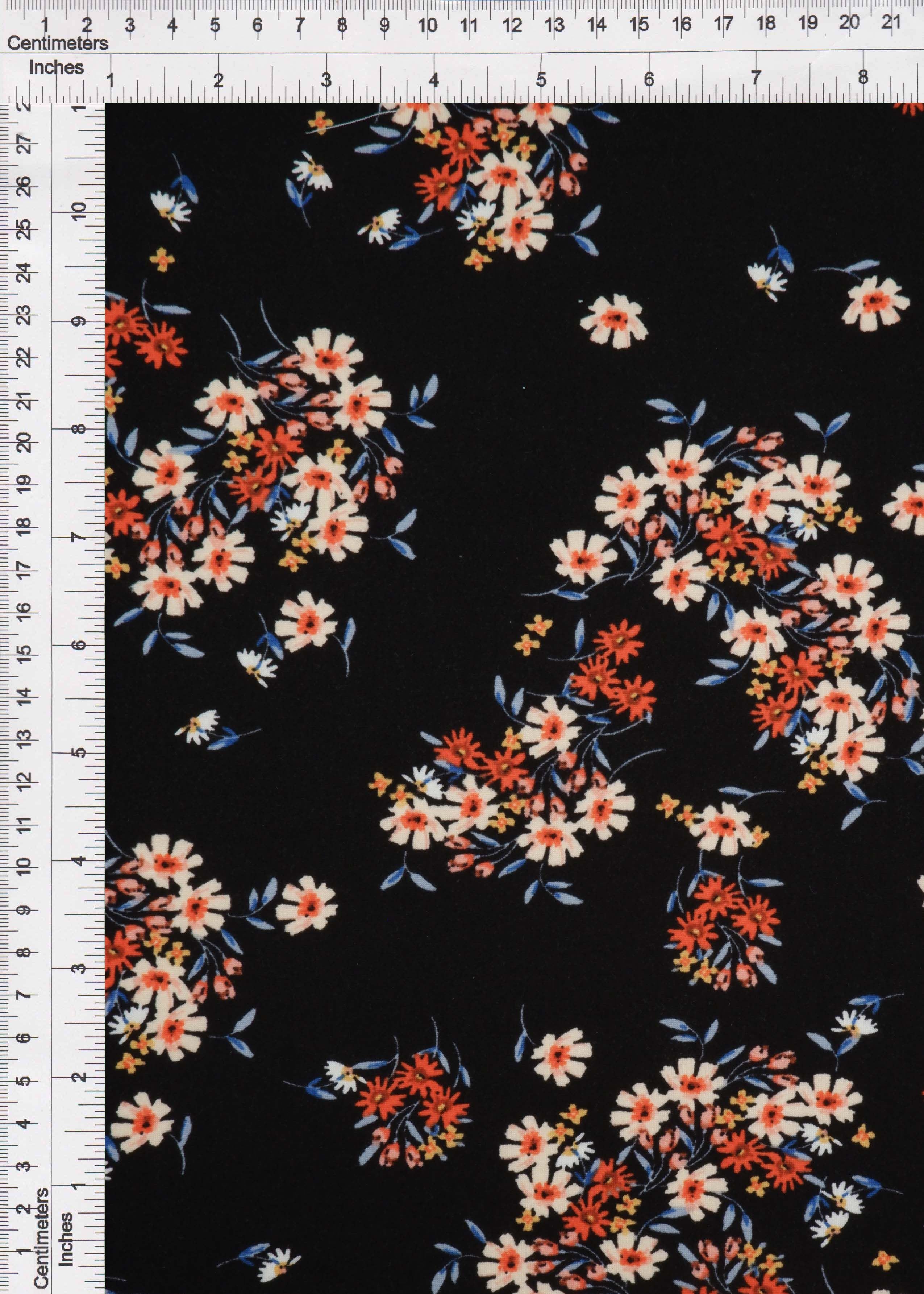 KNT2100-MS10160 BLACK ACTIVEWEAR BIKER SHORTS BLACK BODYSUIT BOTTOMS CAMI DITSY DRESS DTY BRUSHED FLORAL FLOWER KNIT PANTS POLYESTER PRINT SPANDEX STRETCH TOPS