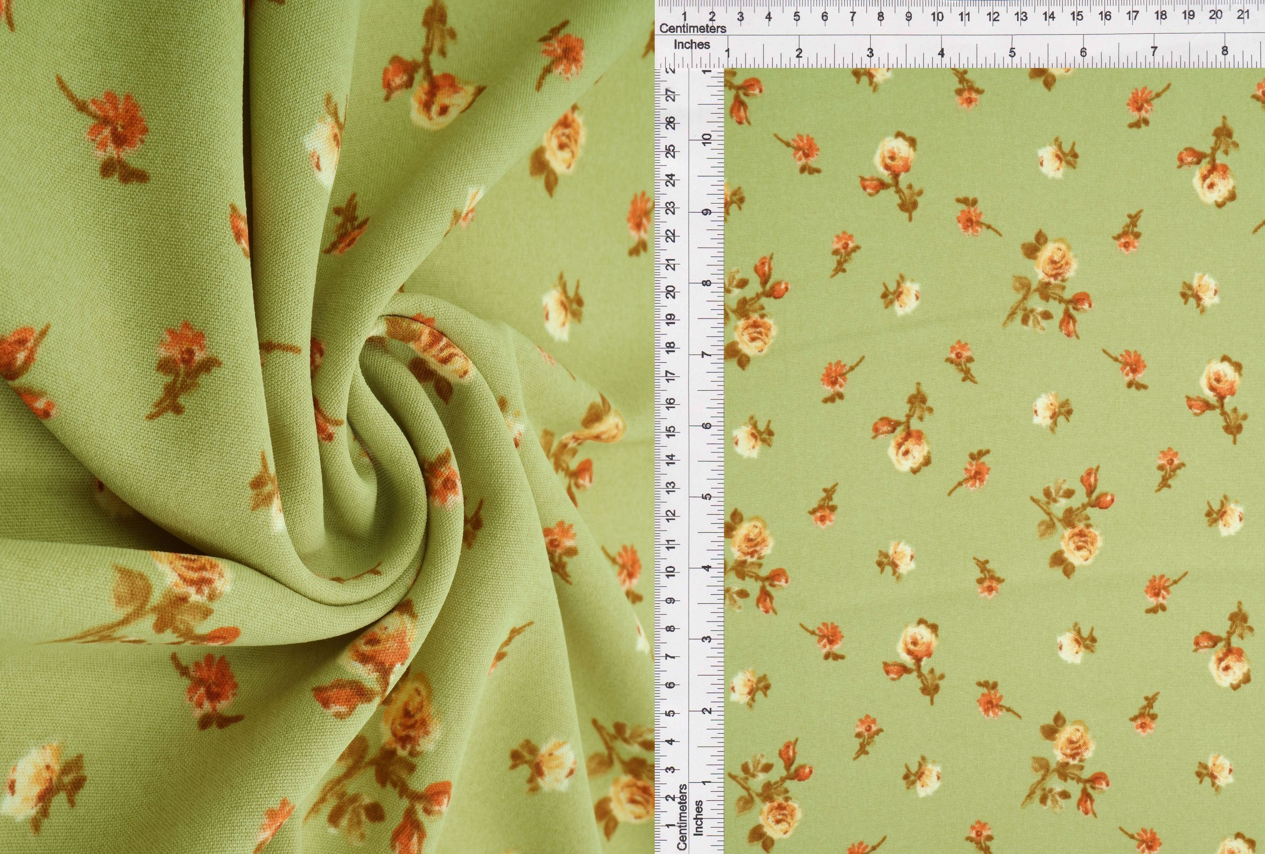 POP4178-MS11118 SAGE FLOWER AIRFLOW BLOUSE BODYSUIT BOTTOMS CAMI CEY DITSY DRESS FLORAL GREEN LOUNGEWEAR PANTS PEACH POLYESTER PRINT SKIRTS SUBLIMATION TOPS WOVEN