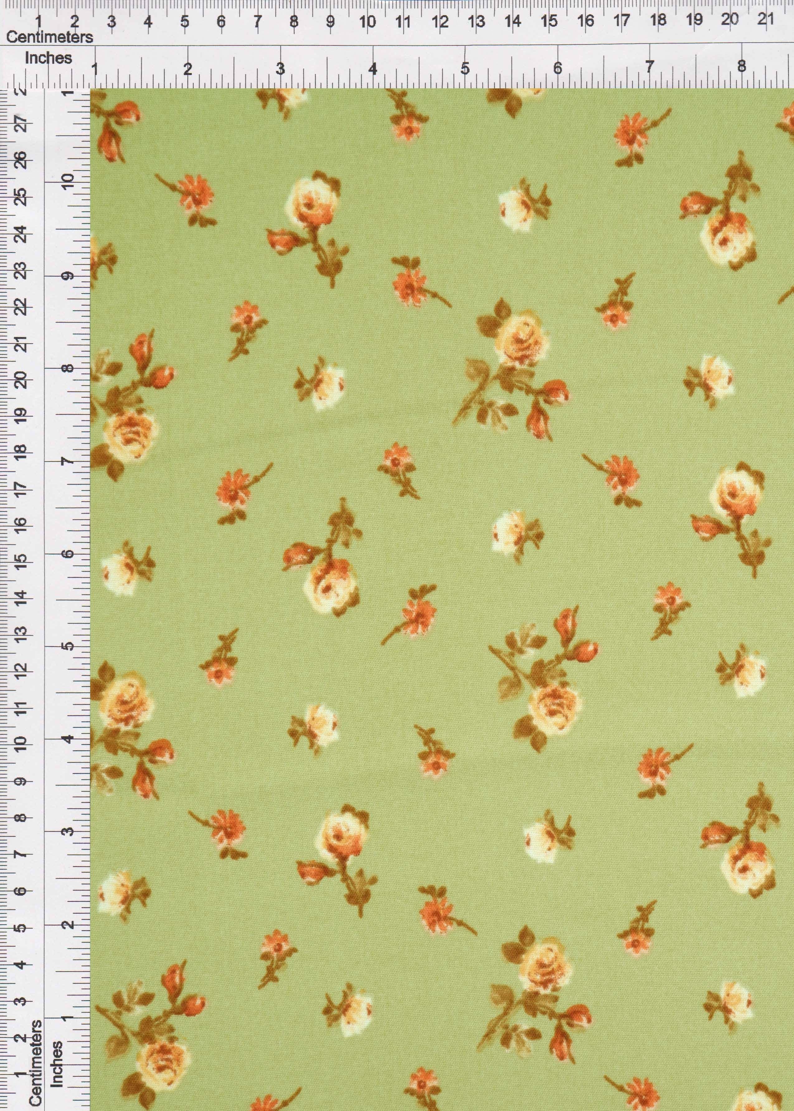 POP4178-MS11118 SAGE FLOWER AIRFLOW BLOUSE BODYSUIT BOTTOMS CAMI CEY DITSY DRESS FLORAL GREEN LOUNGEWEAR PANTS PEACH POLYESTER PRINT SKIRTS SUBLIMATION TOPS WOVEN
