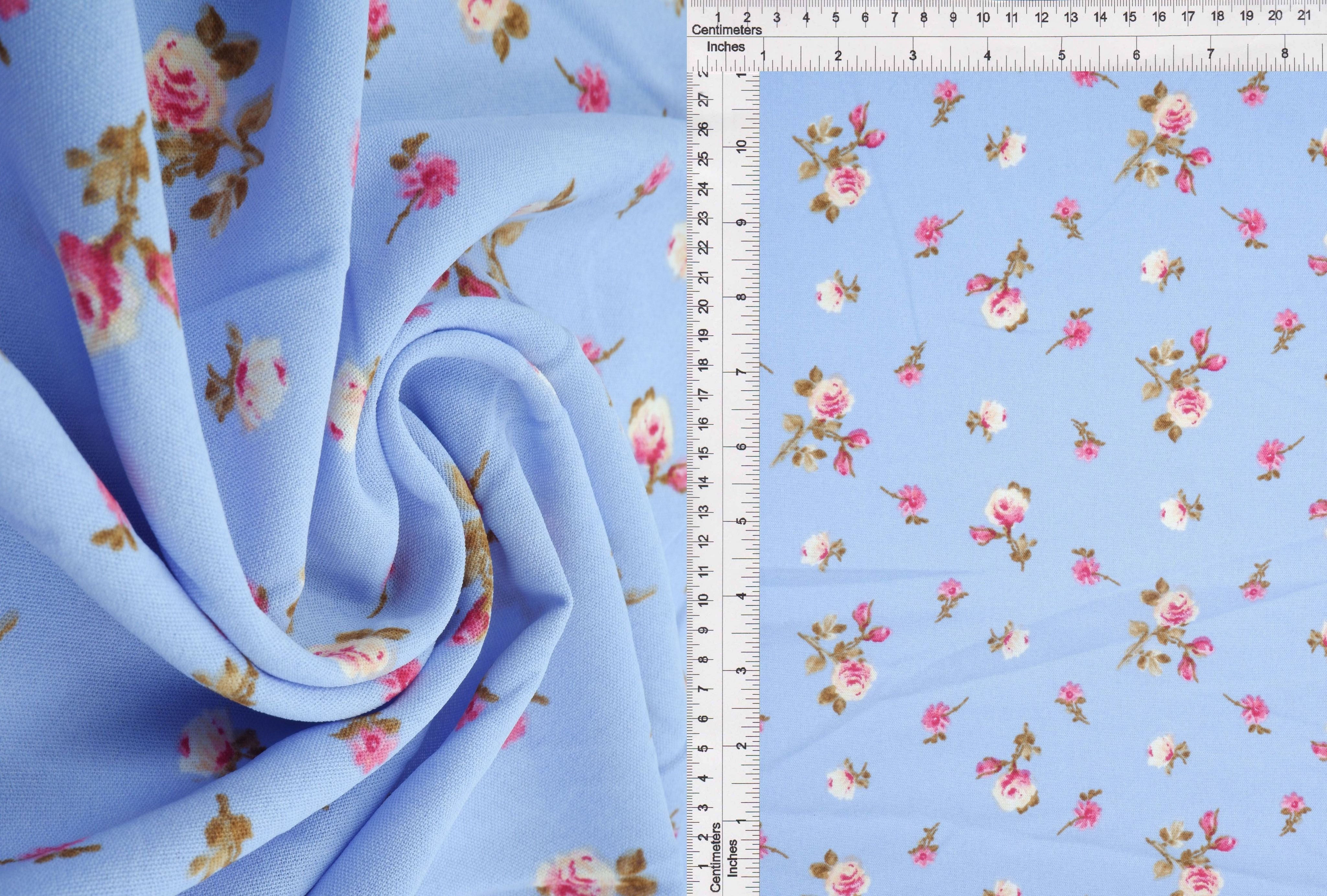 POP4178-MS11118 CHAMBRAY FLOWER AIRFLOW BLOUSE BLUE BODYSUIT BOTTOMS CAMI CEY DITSY DRESS FLORAL GREEN LOUNGEWEAR PANTS PINK POLYESTER PRINT SKIRTS SUBLIMATION TOPS WOVEN
