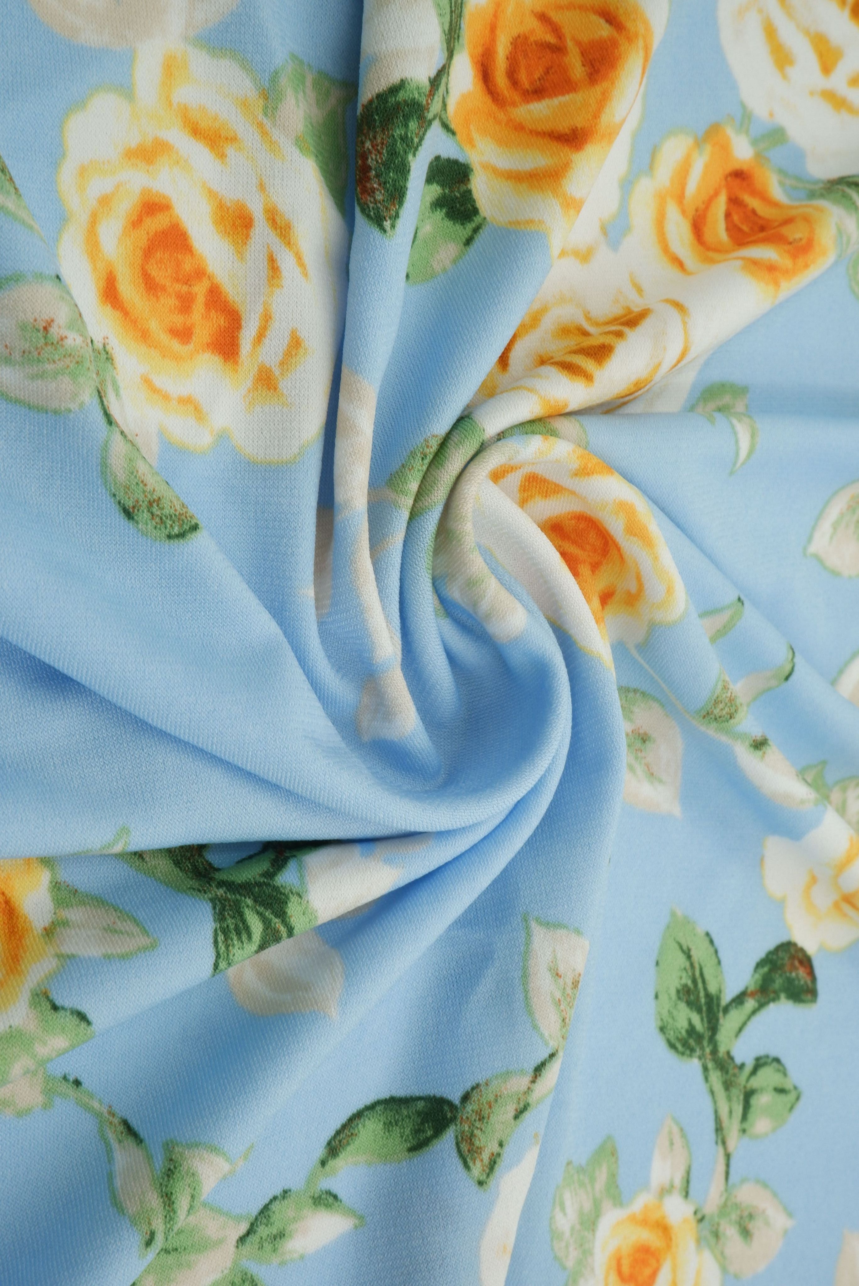 ITY-MS11116B BLUE LT FLOWER ACTIVEWEAR BIKER SHORTS BLOUSE BODYSUIT BOTTOMS DRESS FLORAL ITY KOREAN KNIT LOUNGEWEAR PANTS POLYESTER PRINT SKIRTS SPANDEX TOPS TUNICS