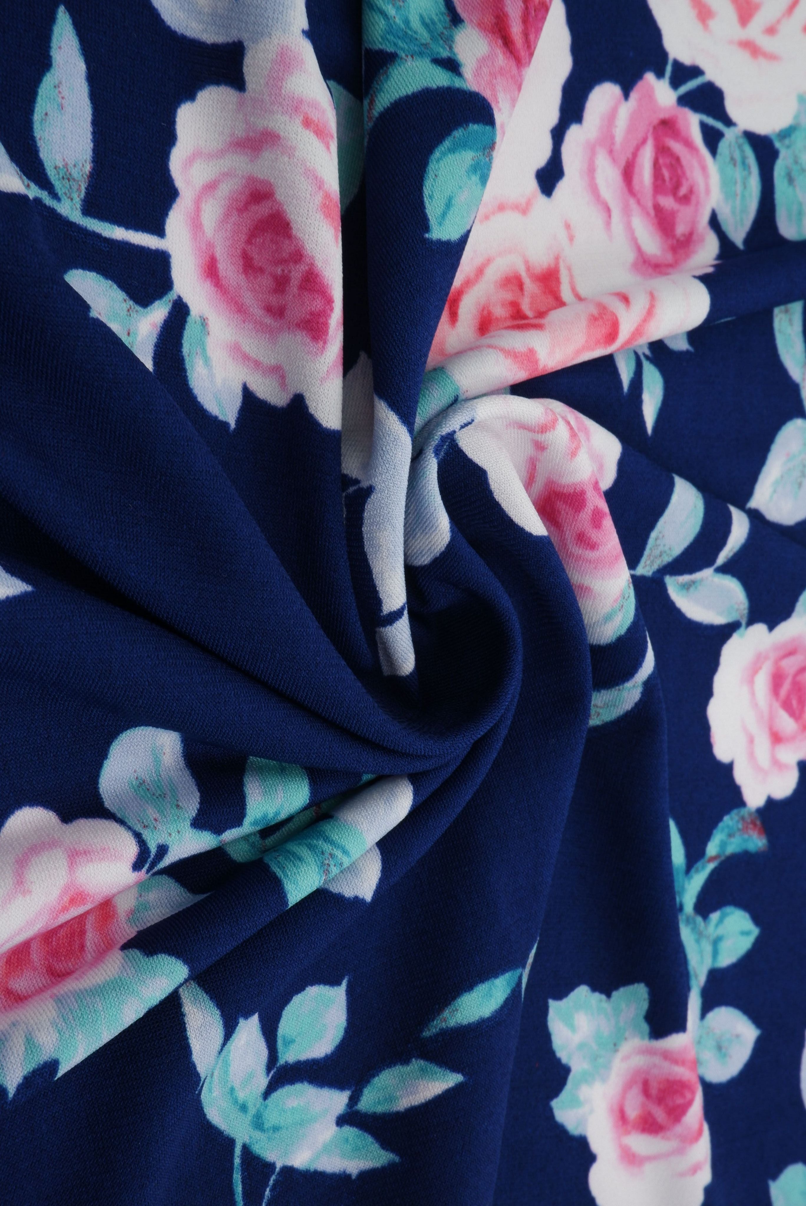 ITY-MS11116B NAVY FLOWER ACTIVEWEAR BIKER SHORTS BLOUSE BODYSUIT BOTTOMS DRESS FLORAL ITY KOREAN KNIT LOUNGEWEAR PANTS POLYESTER PRINT SKIRTS SPANDEX TOPS TUNICS