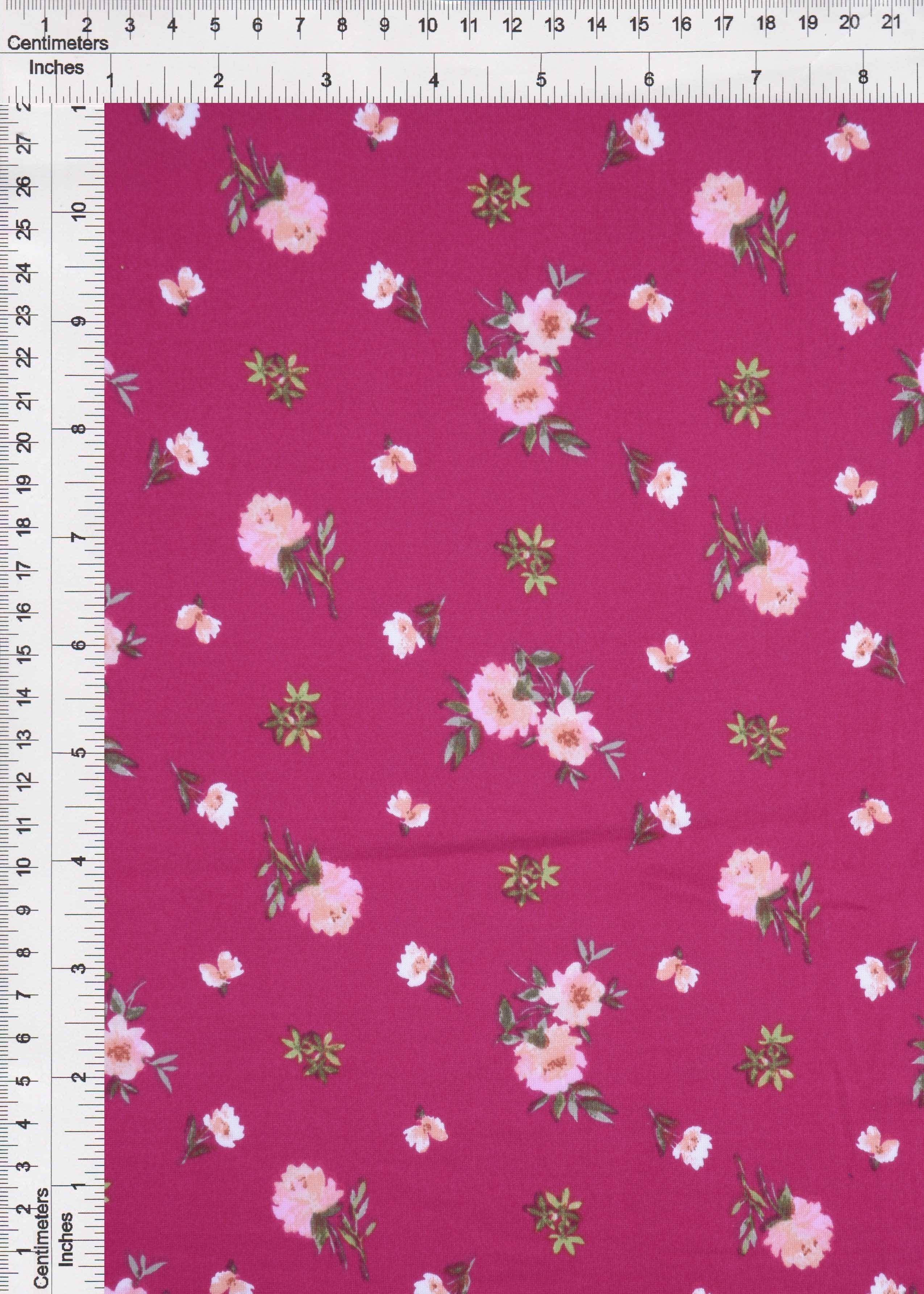 KNT2100-MS11142 MAGENTA BLOUSE BODYSUIT CAMI DITSY DRESS DTY BRUSHED FLORAL FLOWER KNIT MAGENTA POLYESTER PRINT SKIRTS SPANDEX STRETCH T-SHIRT TOPS TUNICS
