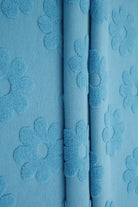 JACQ-4480 AQUA BLUE BLUE BOTTOMS DAISY FLOWER DRESS GEOMETRIC JACQUARD KNIT LIVERPOOL OUTERWEAR PANTS POLYESTER SKIRTS SOLID SPANDEX STRETCH SWEATER TOPS