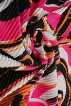 KNT3696-SE71265 FUCHSIA ABSTRACT BLOUSE BODYSUIT BOTTOMS KNIT POLYESTER PRINT STRETCH