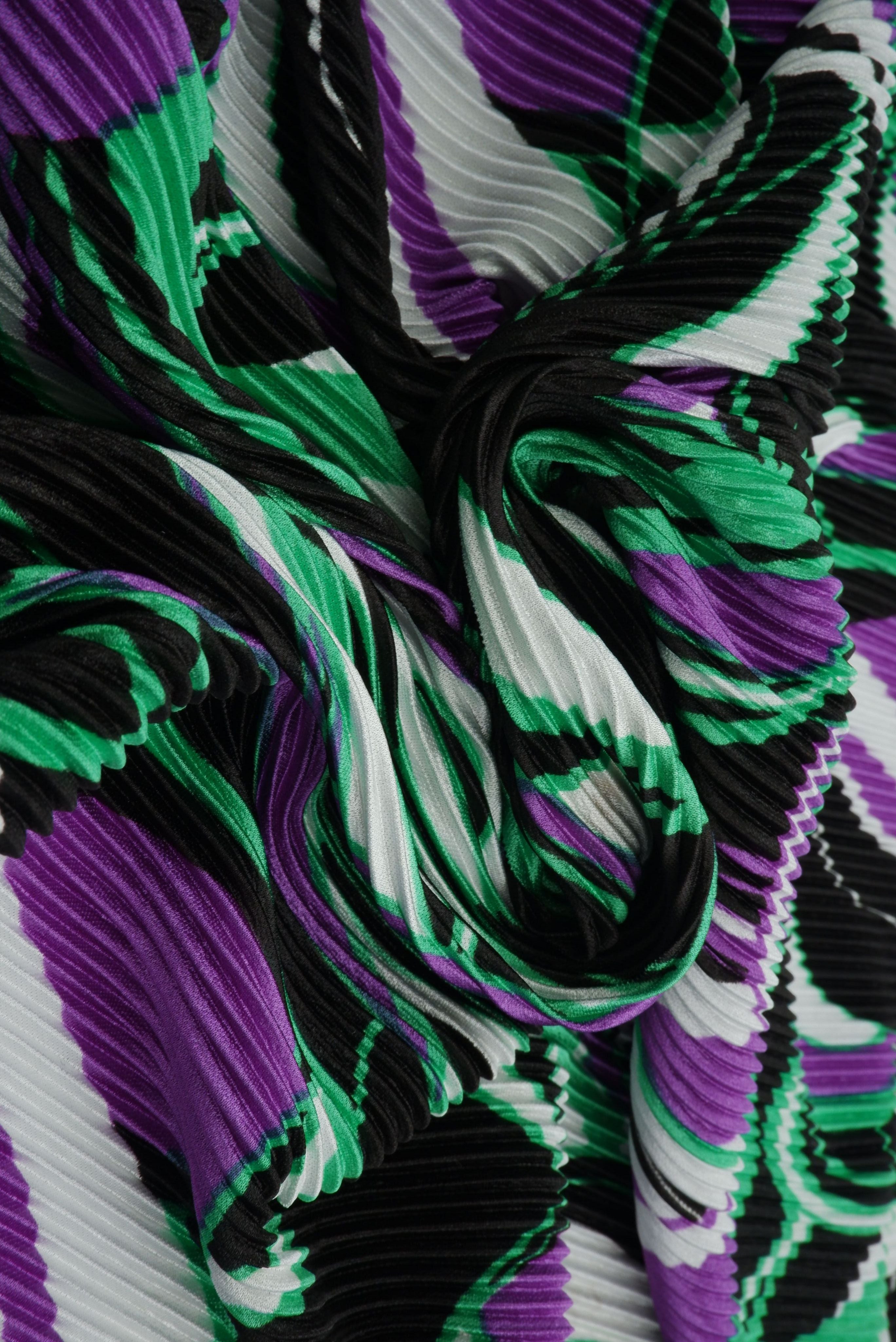 KNT3696-SE71265 PURPLE ABSTRACT BLOUSE BODYSUIT BOTTOMS KNIT POLYESTER PRINT STRETCH