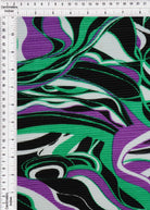 KNT3696-SE71265 PURPLE ABSTRACT BLOUSE BODYSUIT BOTTOMS KNIT POLYESTER PRINT STRETCH