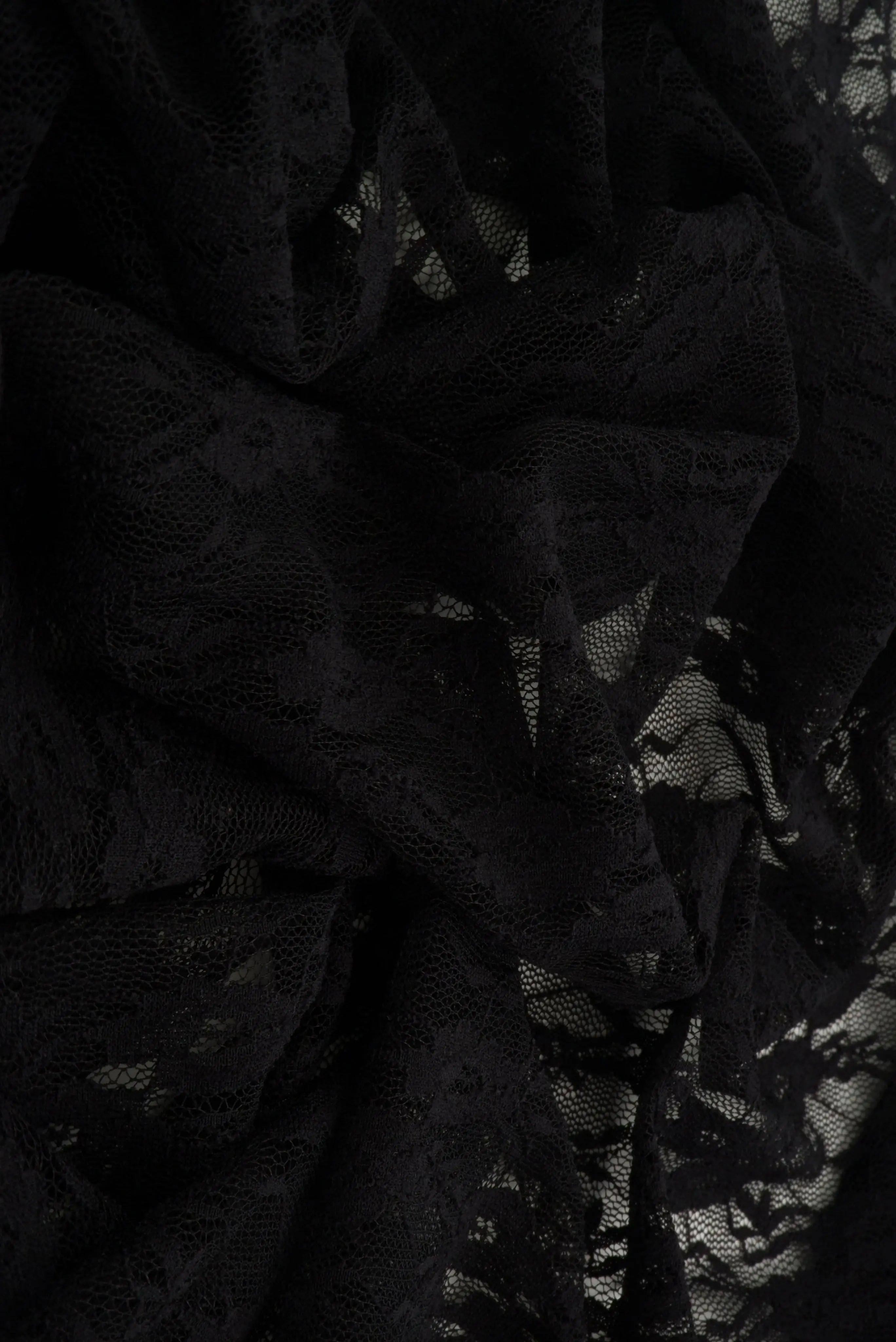 LACE-4481 BLACK BLACK BLOUSE BODYSUIT DRESS FLORAL LACE LOUNGEWEAR NO-PRINT NYLON SOLID SPANDEX T-SHIRT TOPS TUNICS WHITE