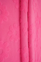 JACQ-4480 PINK BOTTOMS DAISY FLOWER DRESS GEOMETRIC JACQUARD KNIT LIVERPOOL OUTERWEAR PANTS POLYESTER SKIRTS SOLID SPANDEX STRETCH SWEATER TOPS