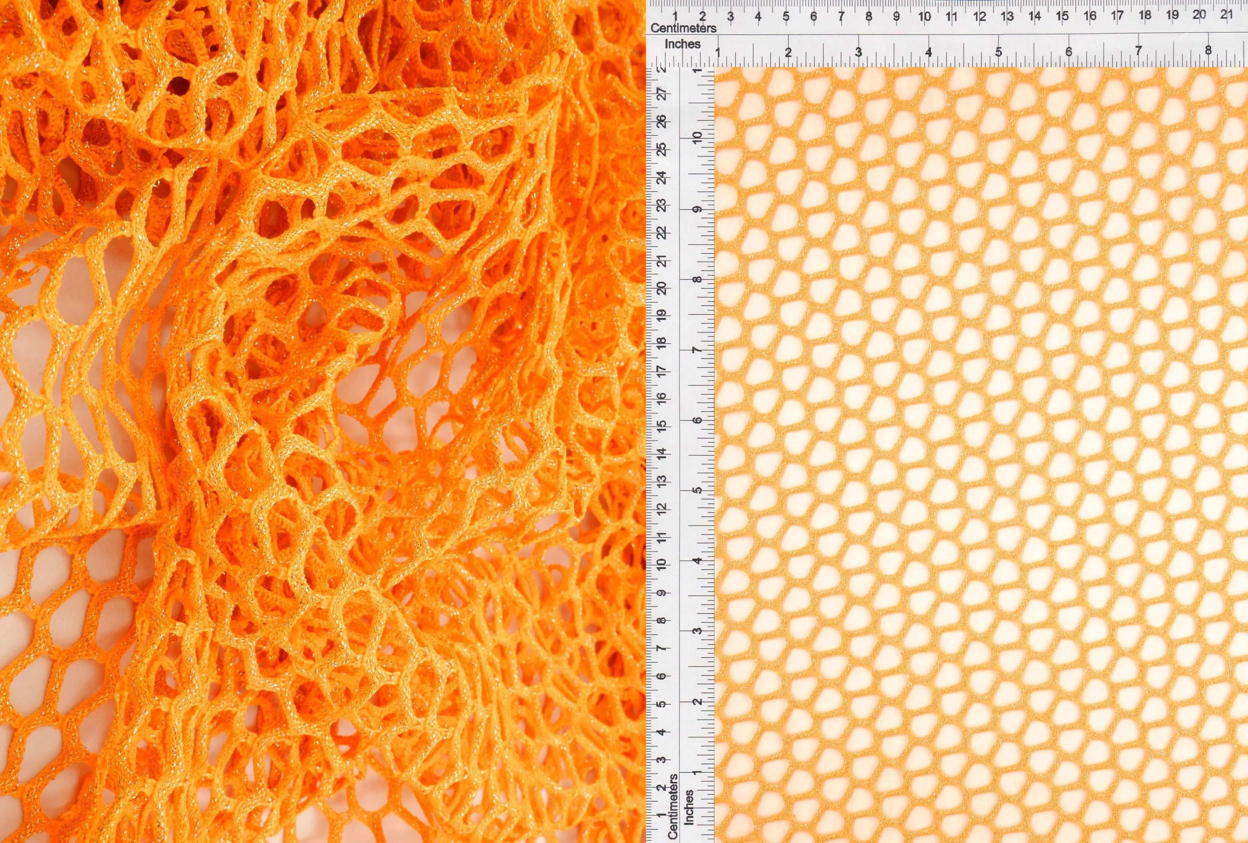 MESH-4467 ORANGE BLOUSE BODYSUIT CAMI FLOCKING LOUNGEWEAR LUREX MESH NO-PRINT ORANGE POLYESTER SOLID SPANDEX STRETCH TOPS TUNICS