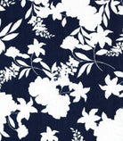 KNT4498-MS11299 NAVY/IVORY BODYSUIT BOTTOMS CAMI DRESS DTY FLORAL FLOWER KNIT PANTS POLYESTER PRINT SKIRTS SPANDEX STRETCH TOPS