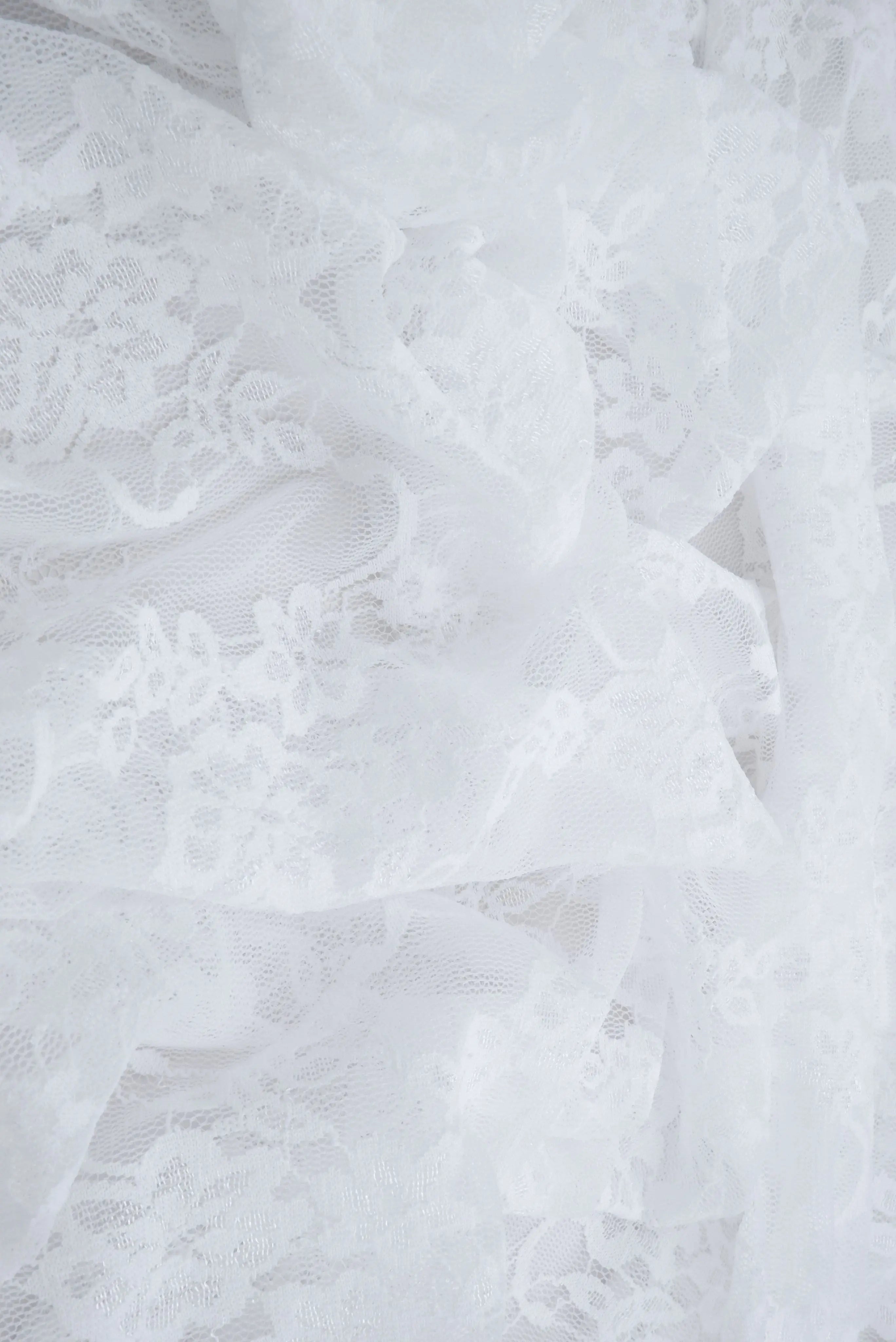 LACE-1483 OFF-WHITE BLOUSE BOTTOMS CAMI CREAM DRESS FLORAL IVORY LACE LOUNGEWEAR NYLON SKIRTS SOLID SPANDEX TOPS WHITE