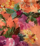 MESH-SE30707 ORANGE BLOUSE BODYSUIT CAMI DIGITAL PRINT FLOCKING FLORAL FLOWER LOUNGEWEAR MESH POLYESTER SPANDEX STRETCH TOPS TUNICS
