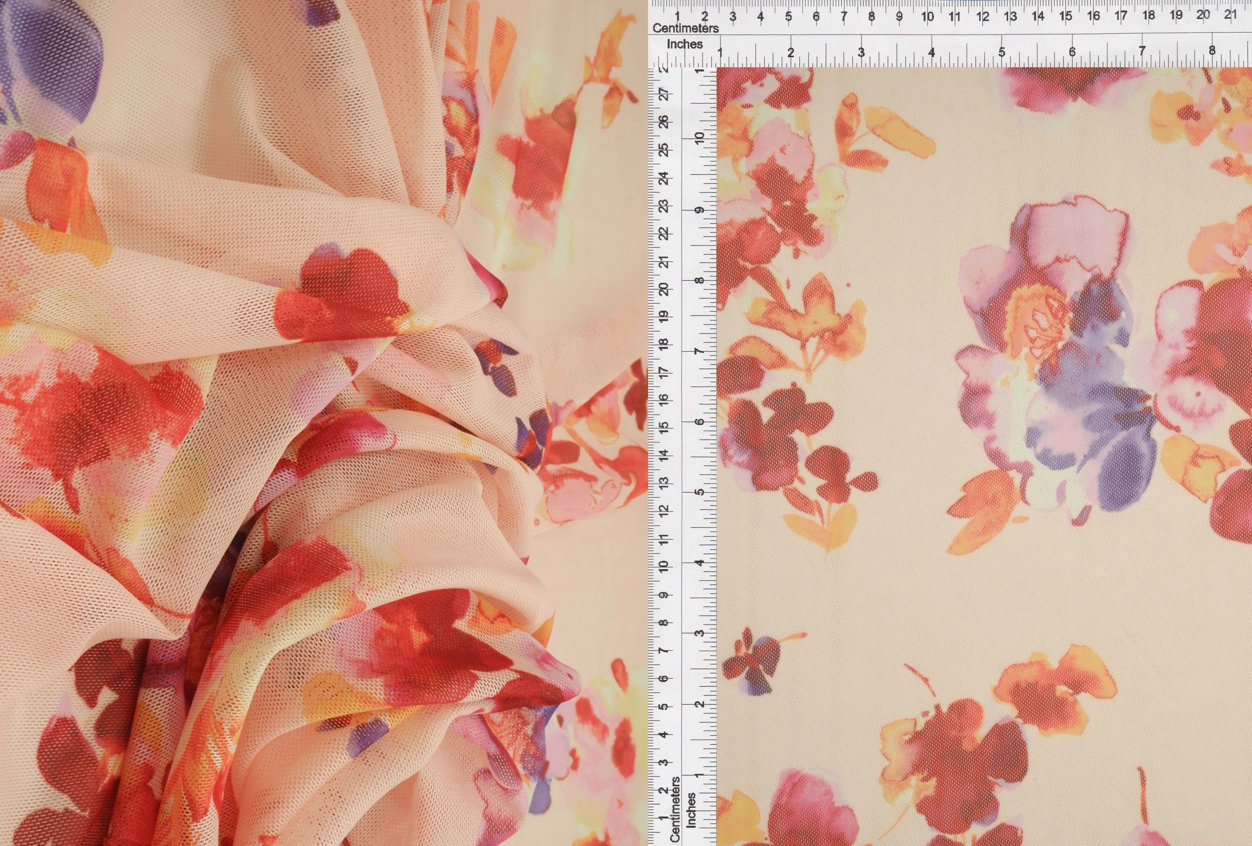 Floral Digital Mesh Fabric - MESH-MS11311D 
