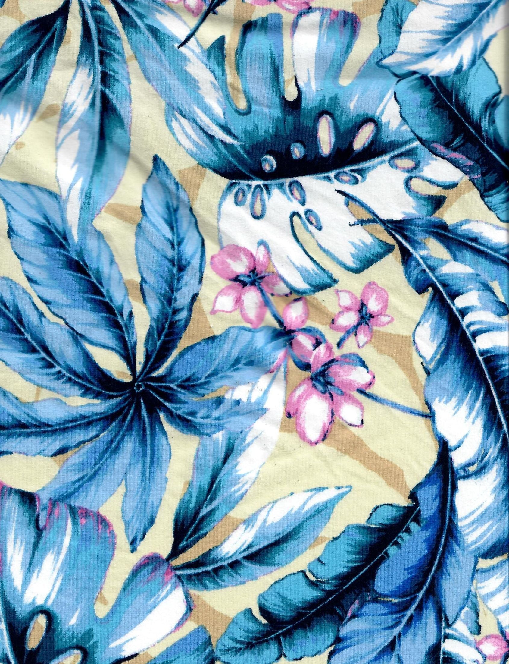 KNT4520-MS11237 BLUE BLOUSE BOTTOMS CAMI DRESS DTY BRUSHED KNIT LEAF PANTS PRINT SKIRTS STRETCH TOPS TROPICAL