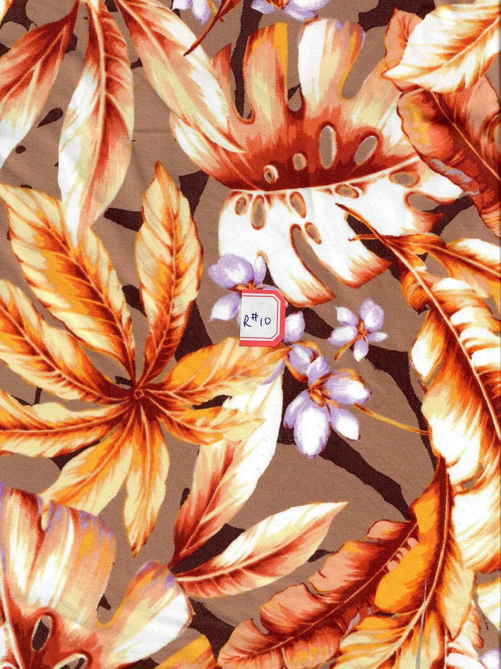 KNT4520-MS11237 RUST BLOUSE BOTTOMS CAMI DRESS DTY BRUSHED KNIT LEAF PANTS PRINT SKIRTS STRETCH TOPS TROPICAL