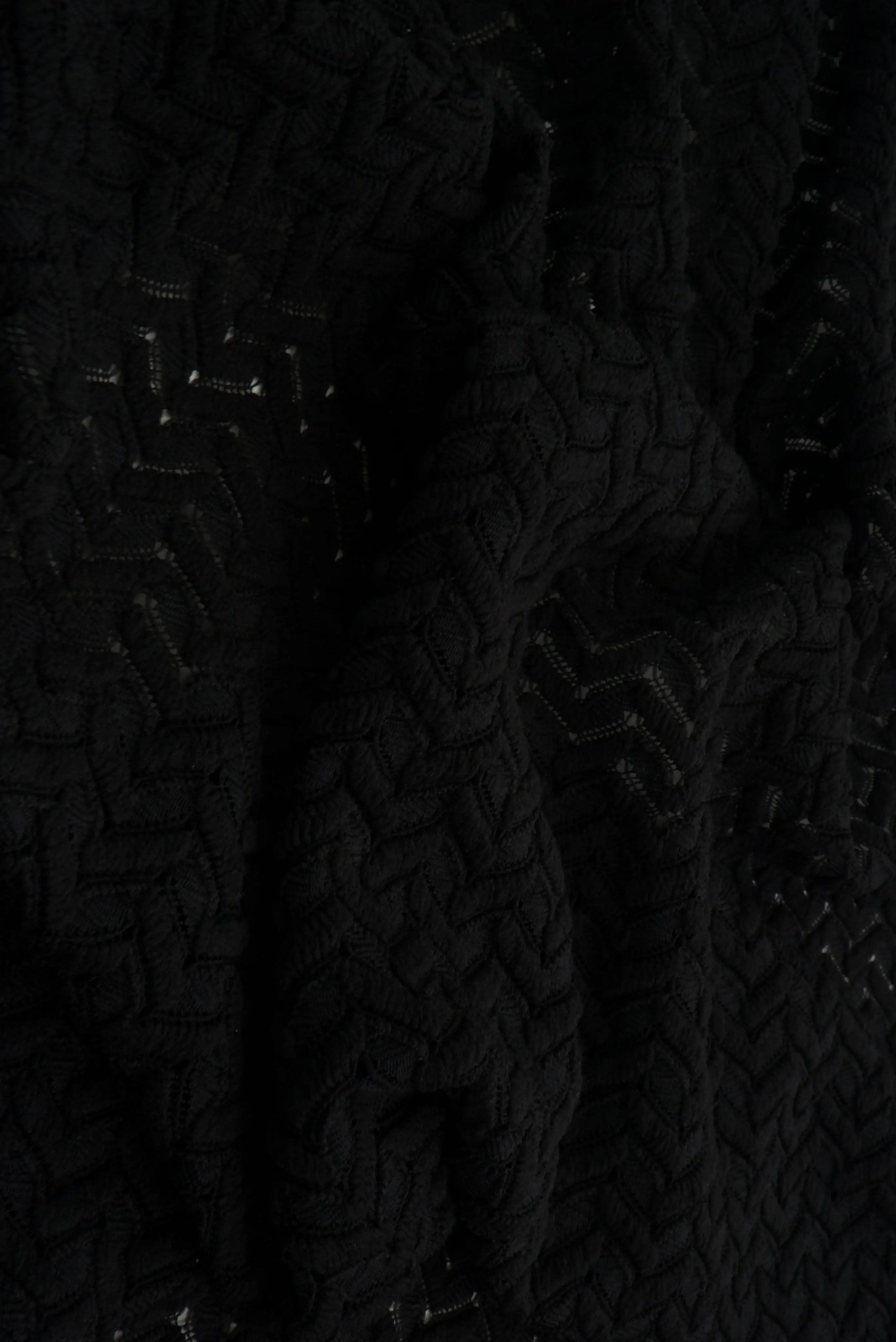 LACE4557 BLACK BLOUSE BODYSUIT BOTTOMS CAMI CROCHET DRESS LACE LOUNGEWEAR NO-PRINT POLYESTER SOLID SPANDEX T-SHIRT TOPS TUNICS