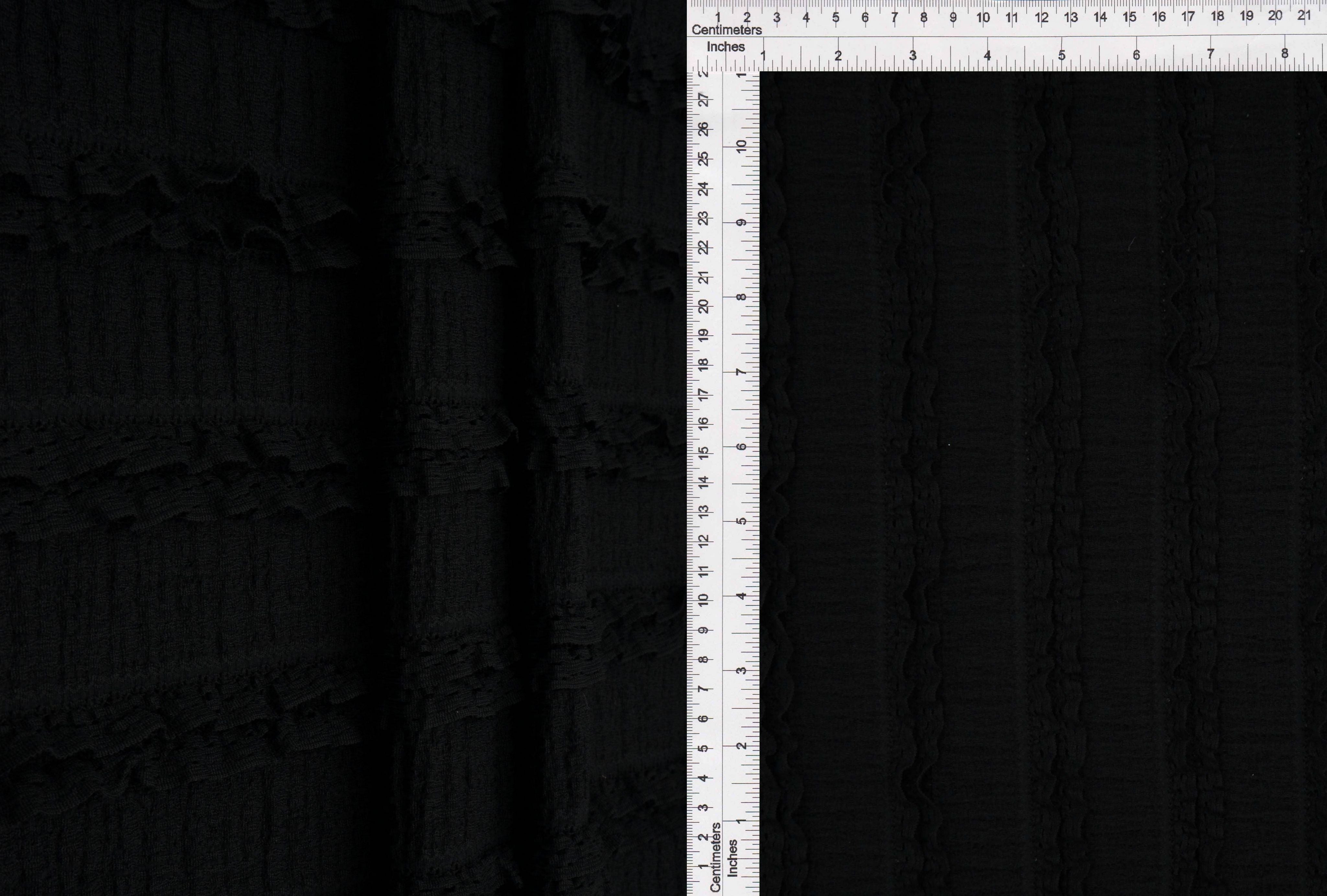 KNC-33536 BLACK BLACK BLOUSE DRESS KNIT POLYESTER SKIRTS SOLID SPANDEX TEXTURE TUNICS